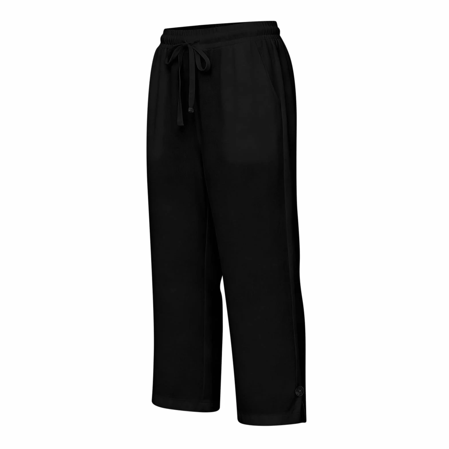 Generico Pantaloni Capri Donna Larghi Estivi Cotone e Lino Pantalone 3/4 Larghi Leggeri Comodi Pinocchietto Elegante Bermuda Donna Estivi Pinocchietti Spiaggia Pantaloncini con Coulisse