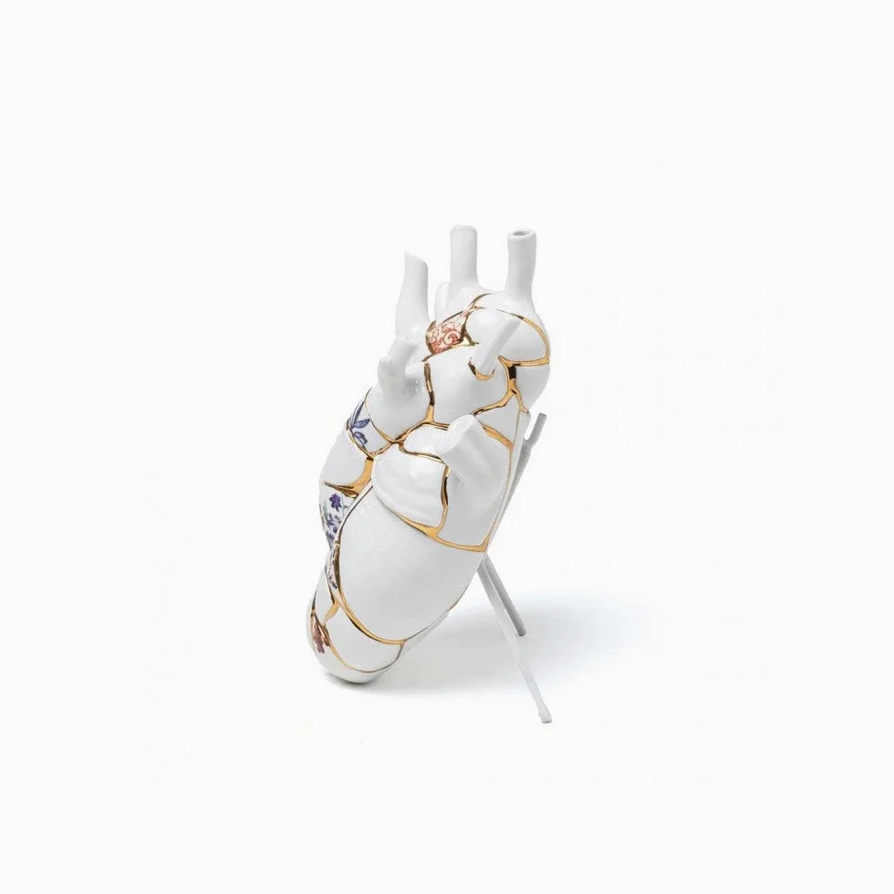 Love in Bloom Kintsugi porcellana e oro SELETTI