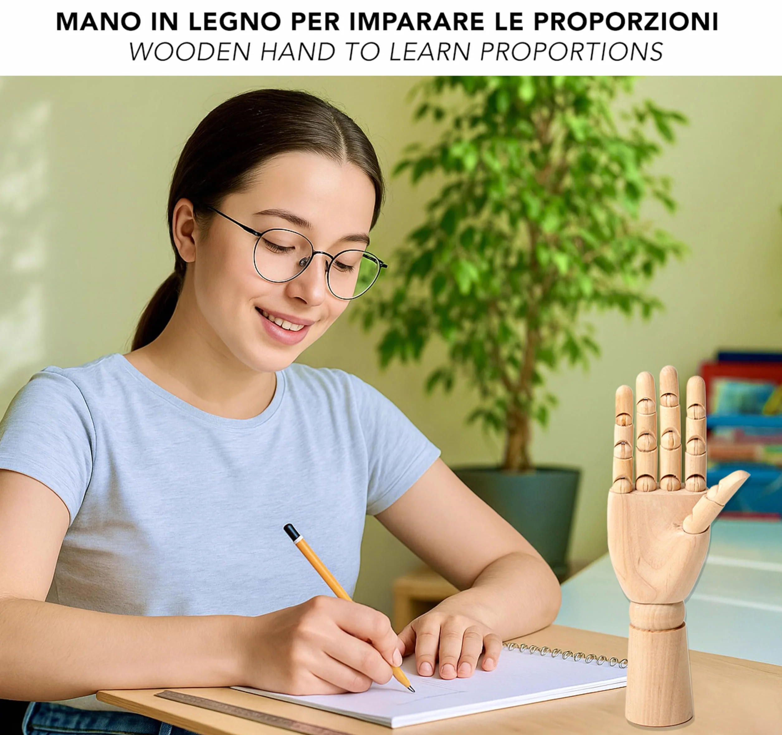 IPEA Mano in Legno Grande 30 cm Snodabile Flessibile Dita Mobili per Disegnatori Mano Destra Manichino Corpo Umano Arte Portaoggetti