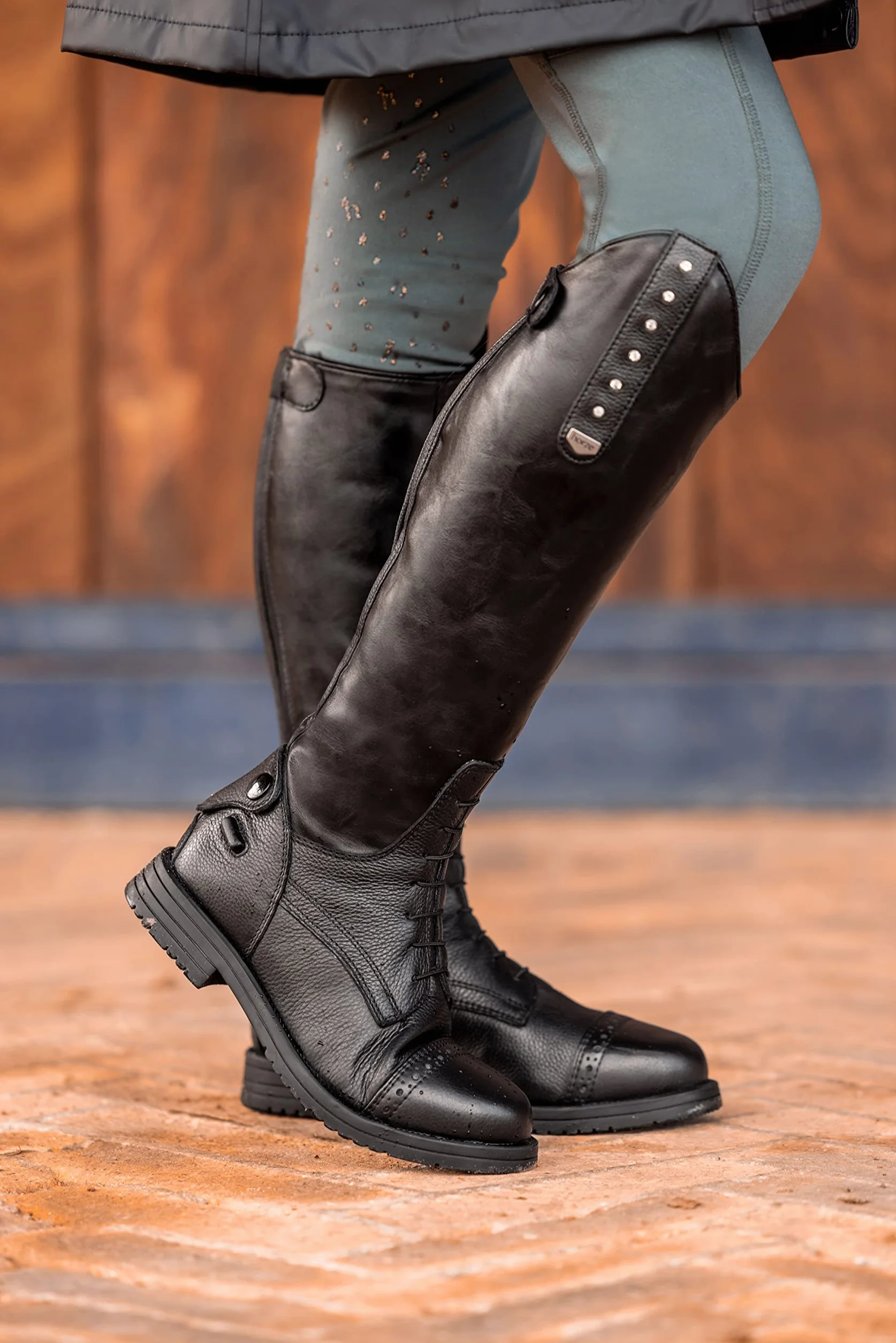 HORZE Stivali da equitazione Portland per bambini con cristalli