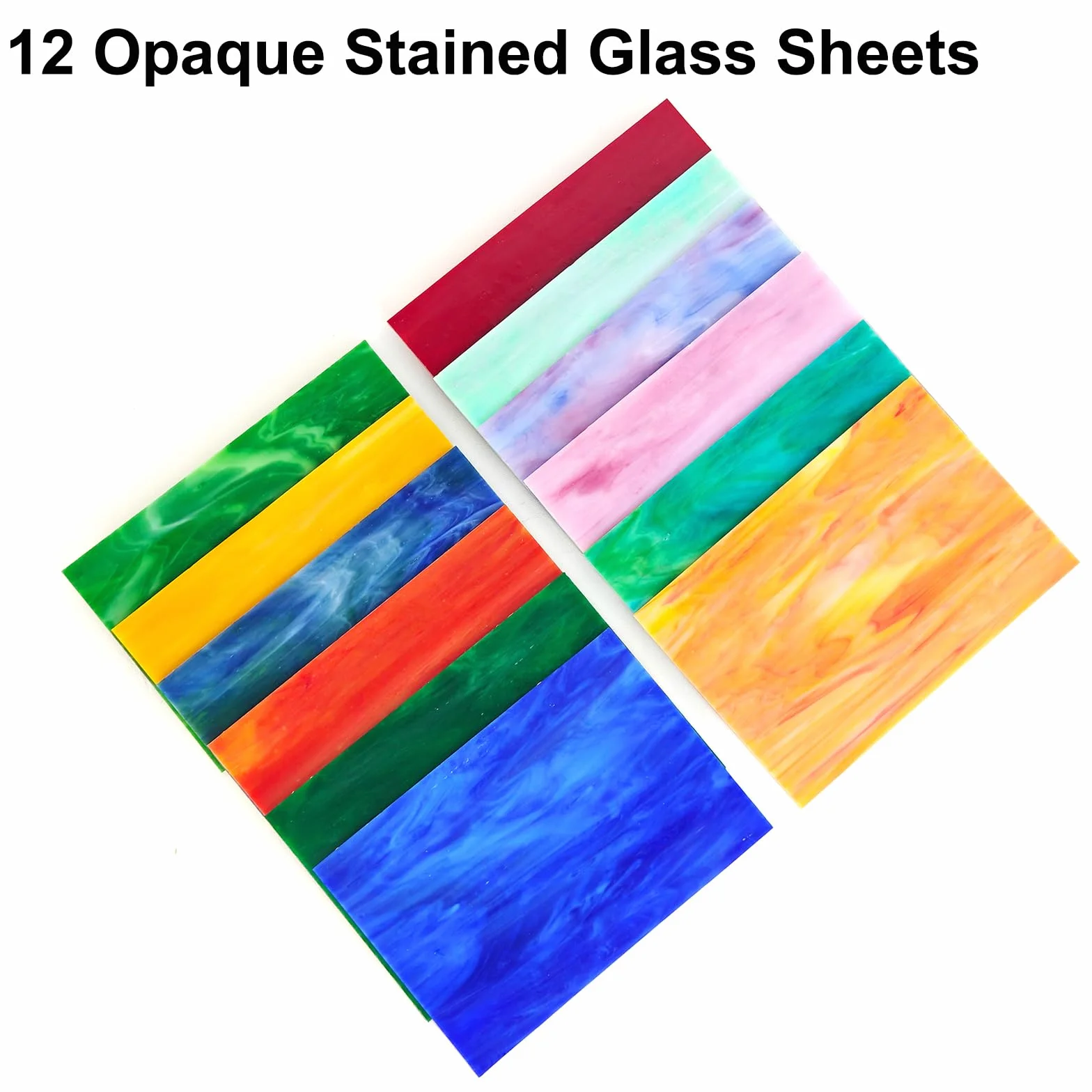 Vetro colorato 10 x 15 cm, set di piastrelle in vetro per mosaico fai da te, decorazione casa