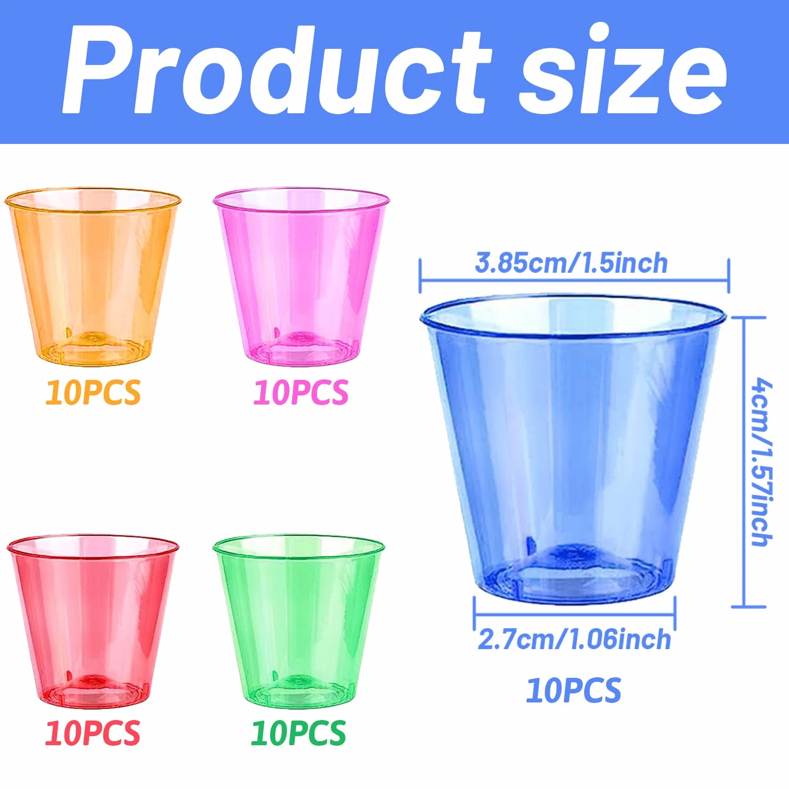 50 bicchieri da liquore in plastica 35 ml riutilizzabili per feste