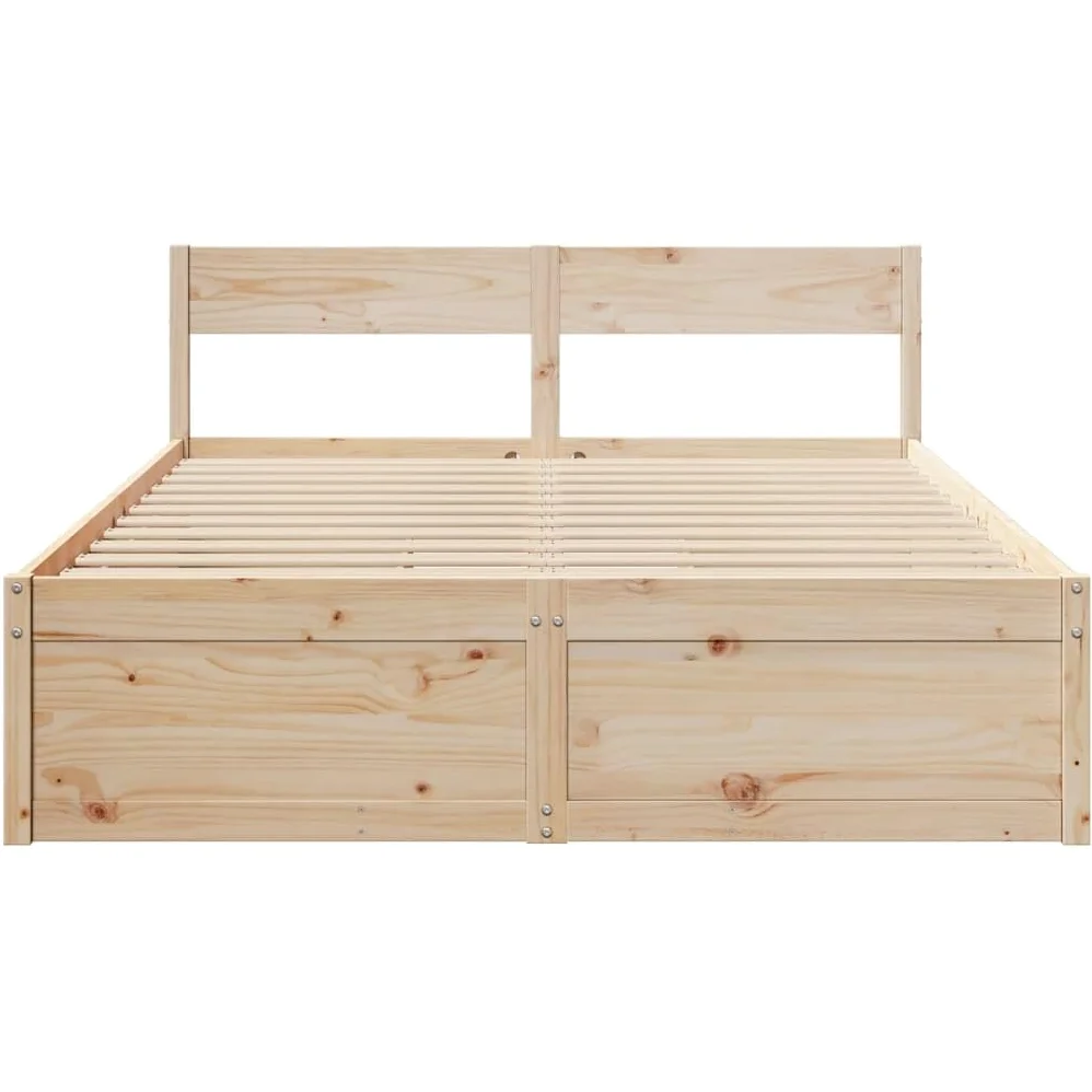 vidaXL Giroletto con Cassetti 150x200 cm in Legno Massello di Pino, giroletto con cassetti, arredo Camera da Letto, Letto Contenitore