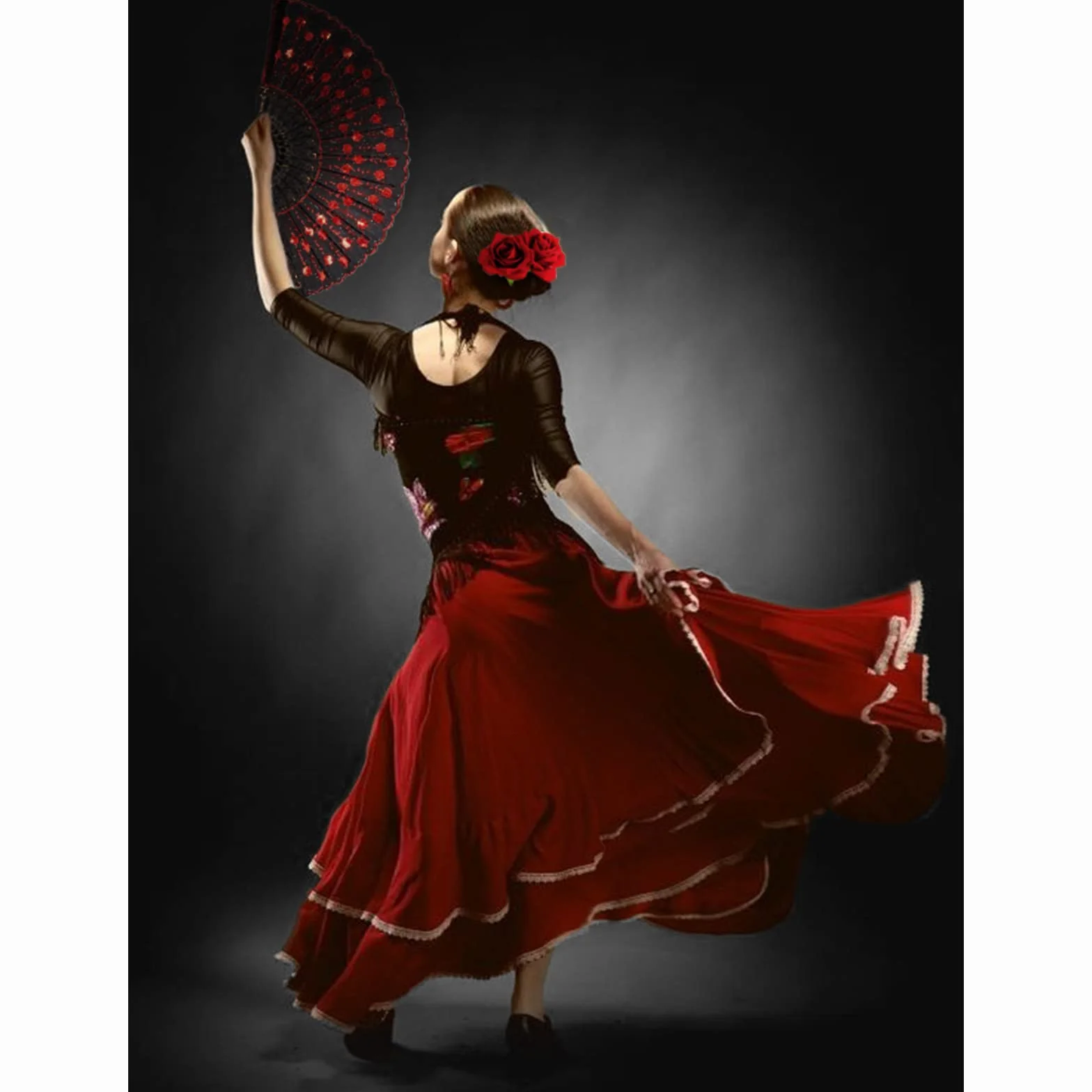 DRESHOW 5 Pacco Spilla Fiore Accessori Capelli Sposa Clip Capelli Rosa Donne Ornamento Testa Ballerina Flamenco
