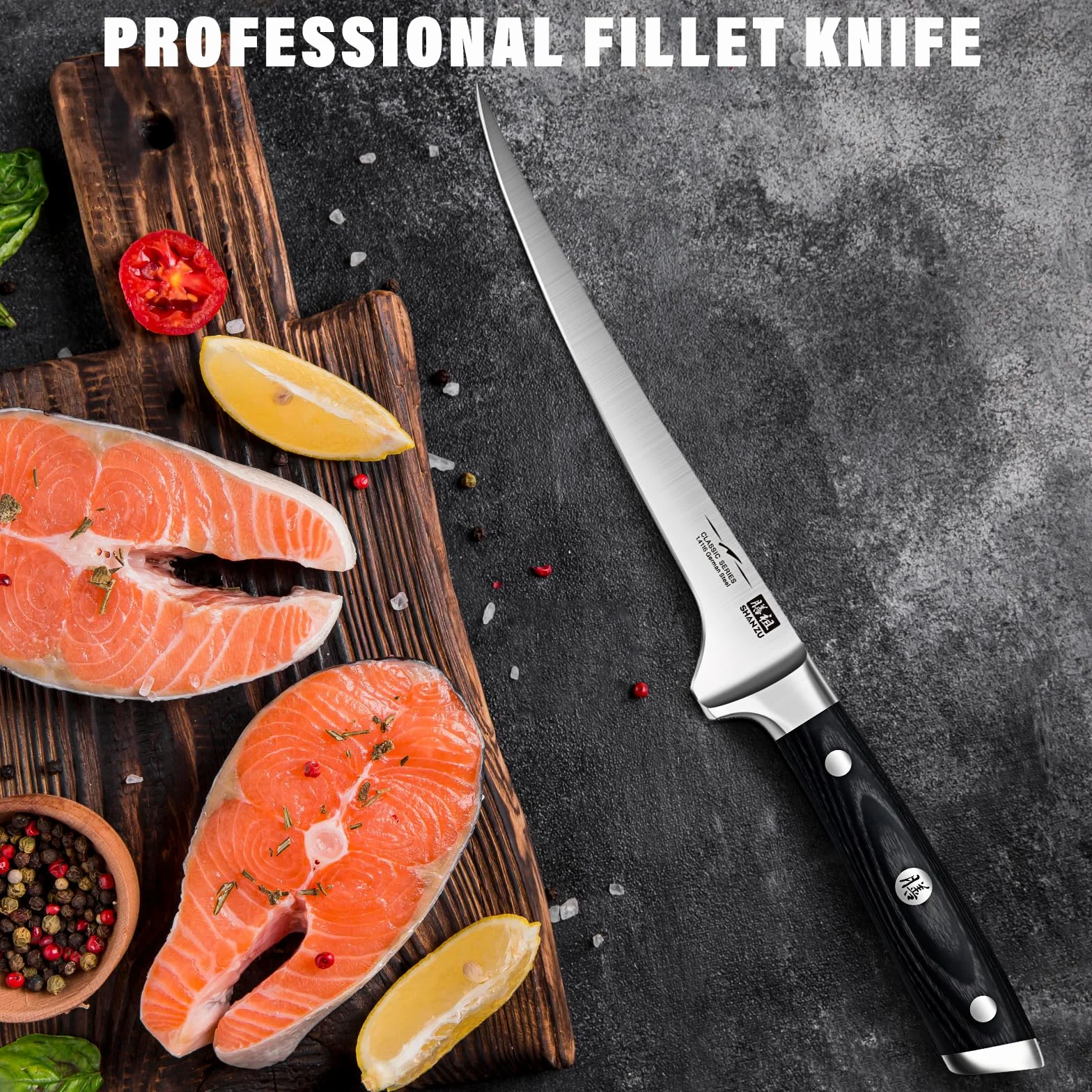 Coltello per Sfilettare 7 inch Acciaio Inossidabile al Carbonio SHAN ZU