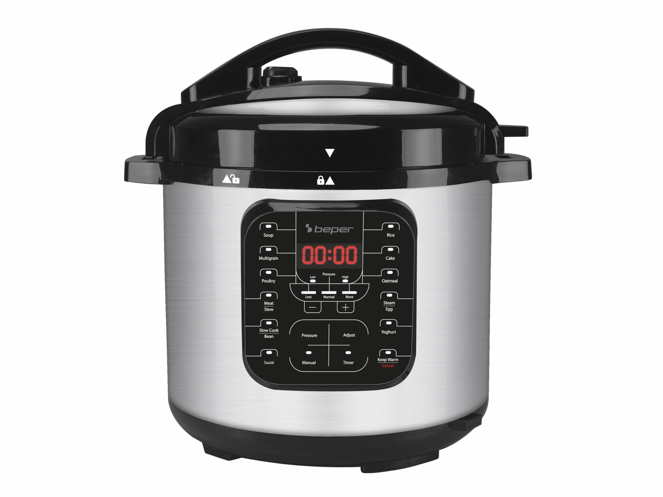 BEPER P101COS001 Pentola a Pressione Elettrica 6L 15 Programmi Acciaio Inossidabile Multicooker Slow Cooker