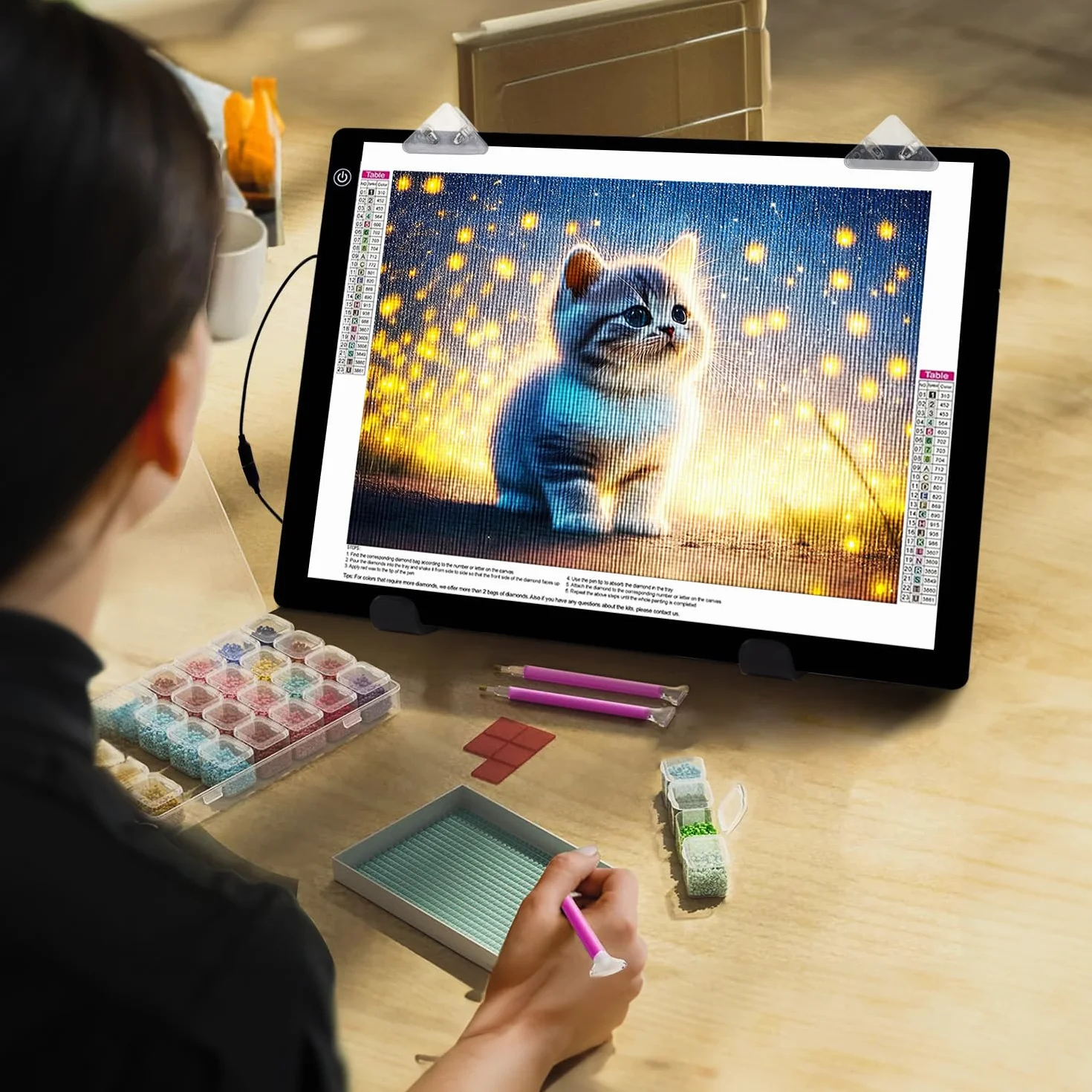 Tavololuminoso Light Pad A3 4800 Lux 5 mm ultra sottile per Diamond Painting dimmerabile