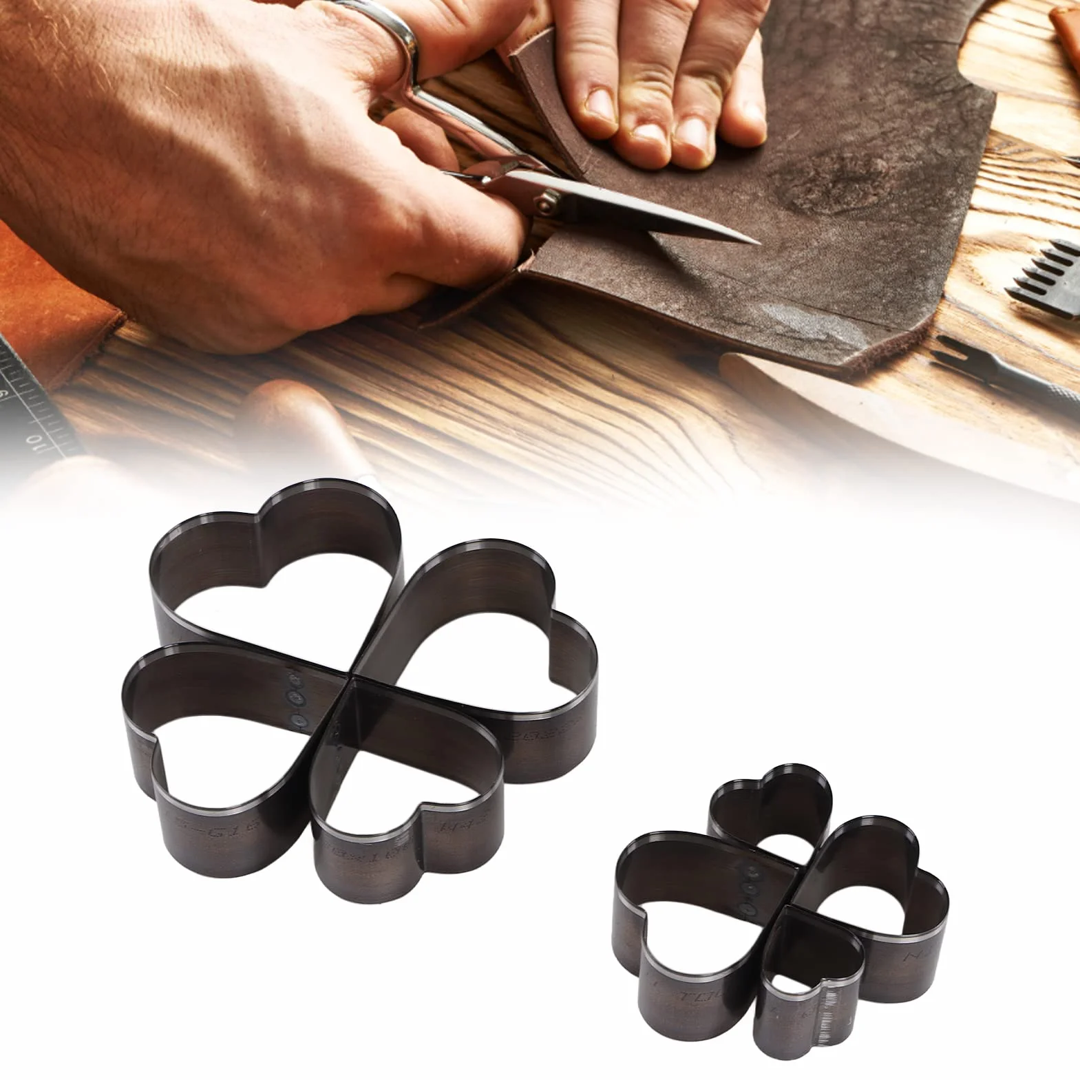 Tyenaza 8 Pezzi Utensile per Taglierina per Punzonatura Cava, Set di Fustella per Punzonatura in Pelle in Acciaio Legato con Scatola di Immagazzinaggio a Mano per Pelle, Argilla o Gioielli Fai-da-Te