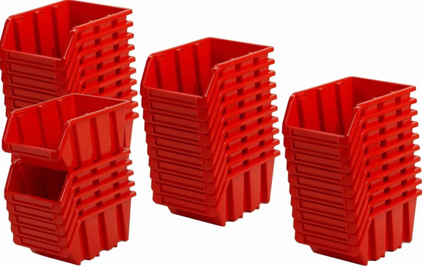 20x Contenitore a bocca di lupo 155x100x80 mm - soluzione robusta e modulare per officina e magazzino - plastica resistente a sostanze chimiche per organizzazione efficiente
