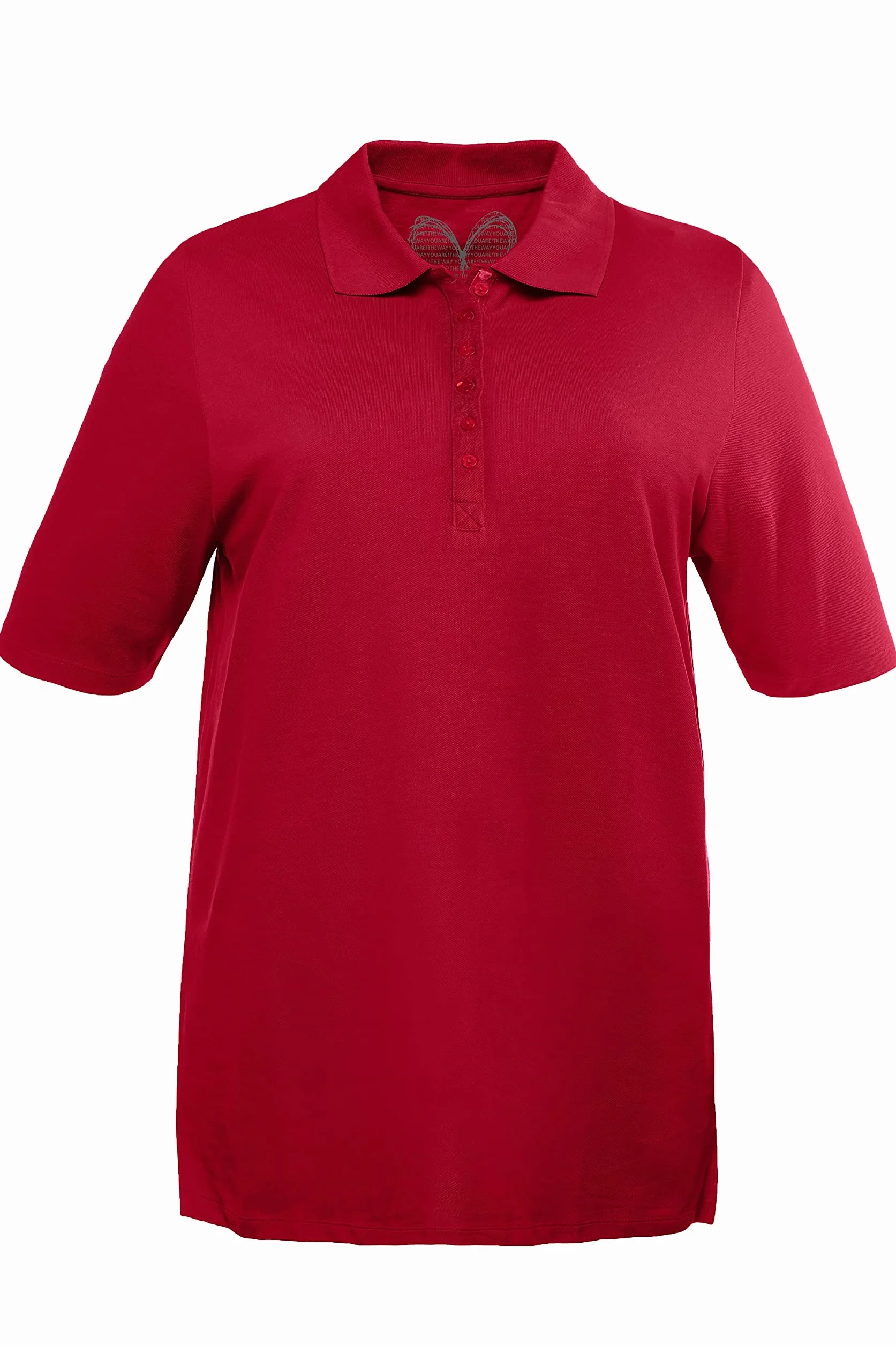 Ulla Popken Maglia Polo di Cotone con abbottonatura con Nastro di Velluto 637297