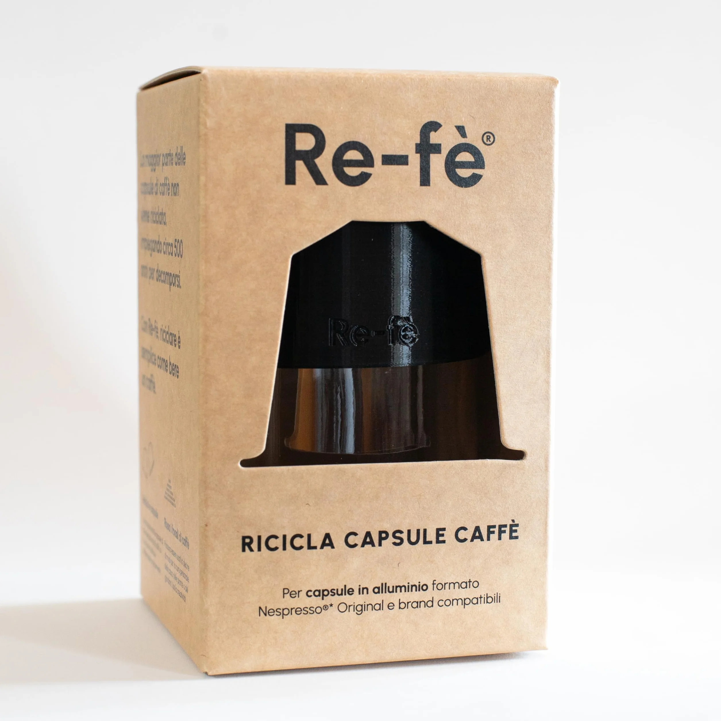 Re-fè Original Utensile Design Riciclo Capsule Caffè Alluminio Compatibili Nespresso Svuota Ricicla