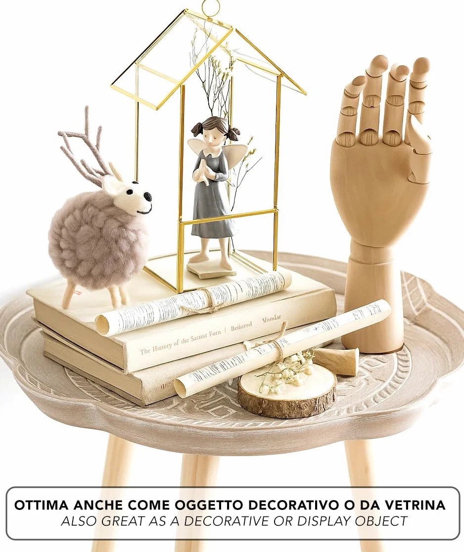IPEA Mano in Legno Grande 30 cm Snodabile Flessibile Dita Mobili per Disegnatori Mano Destra Manichino Corpo Umano Arte Portaoggetti