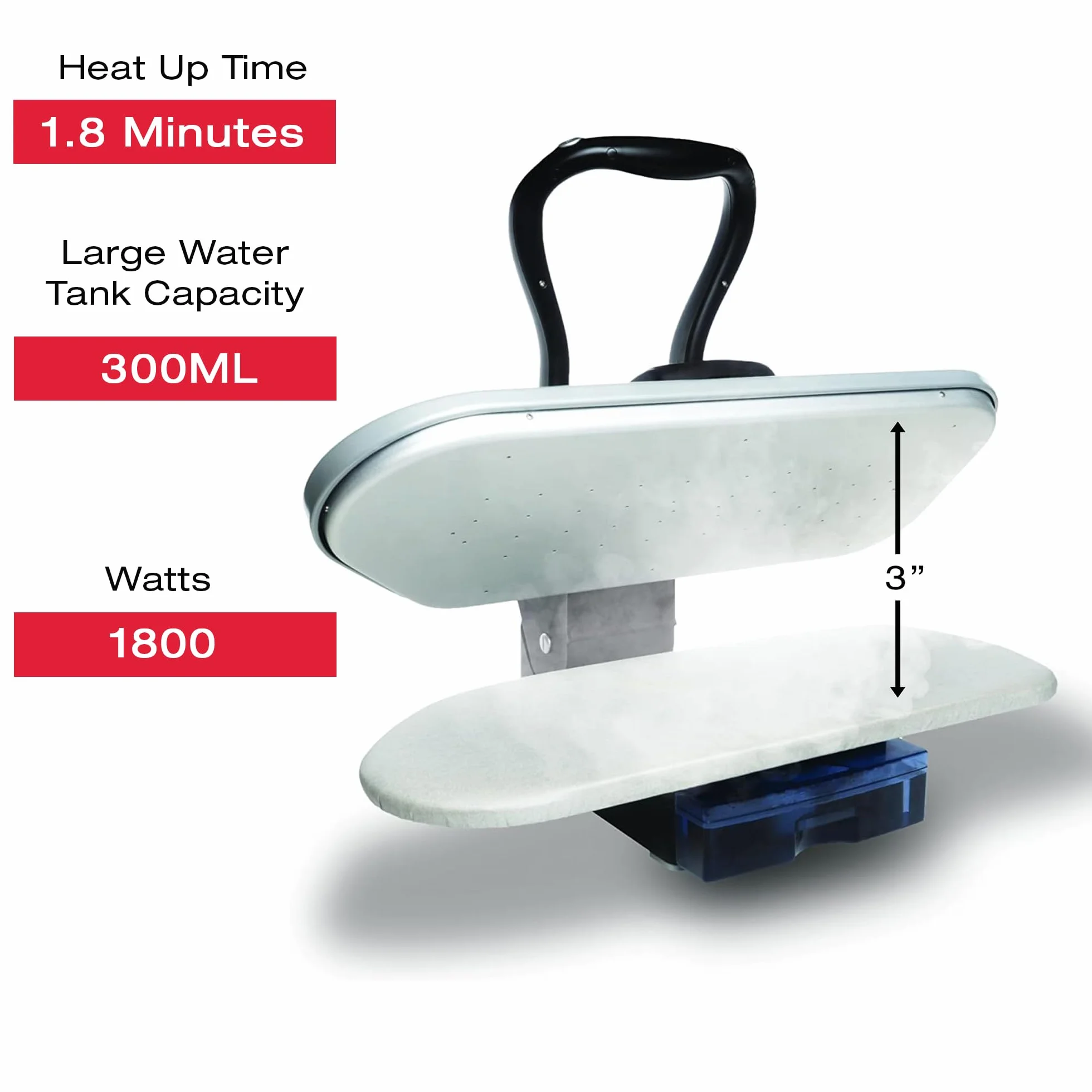 SINGER Intelligente Pressa a Vapore, 91,4 cm, Grigio, 36"