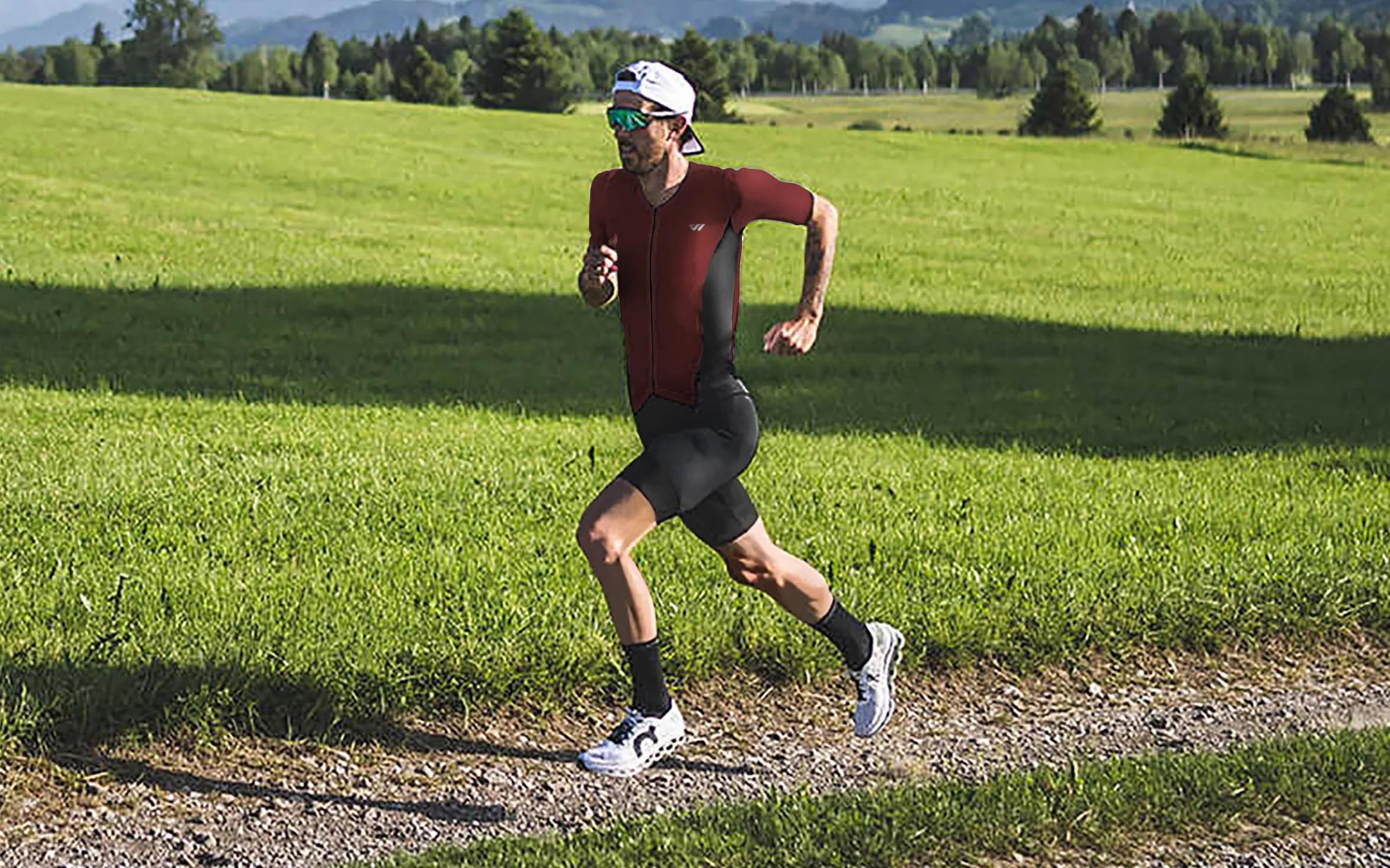 Lo.gas Trisuit Uomo Triathlon Tuta a Maniche Corte Traspirante Asciugatura Rapida