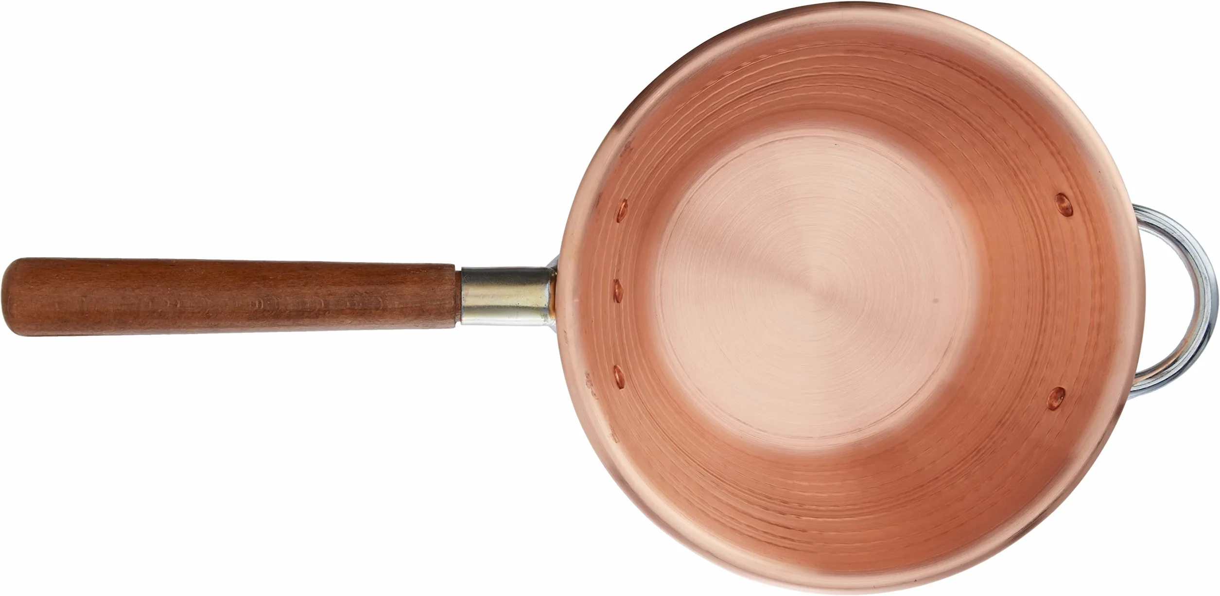 Pentole Agnelli COCM65M24 Paiolo con Manico in Legno, Rame, 24 cm