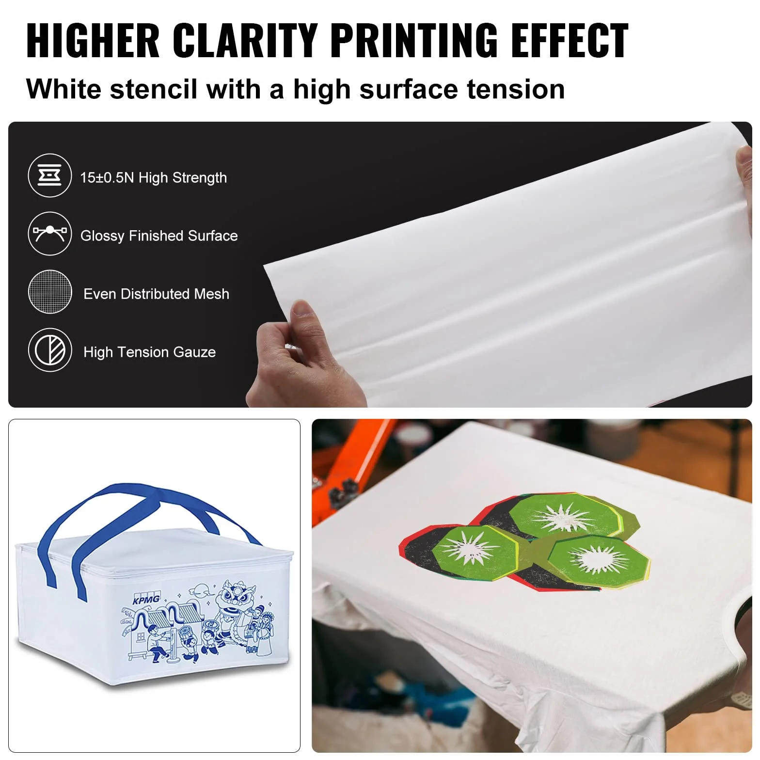 VEVOR Kit Telaio Stampa Serigrafica Lega Alluminio 50,8 x 61 cm 160 Maglie 6 Pezzi Spessore 2,5cm