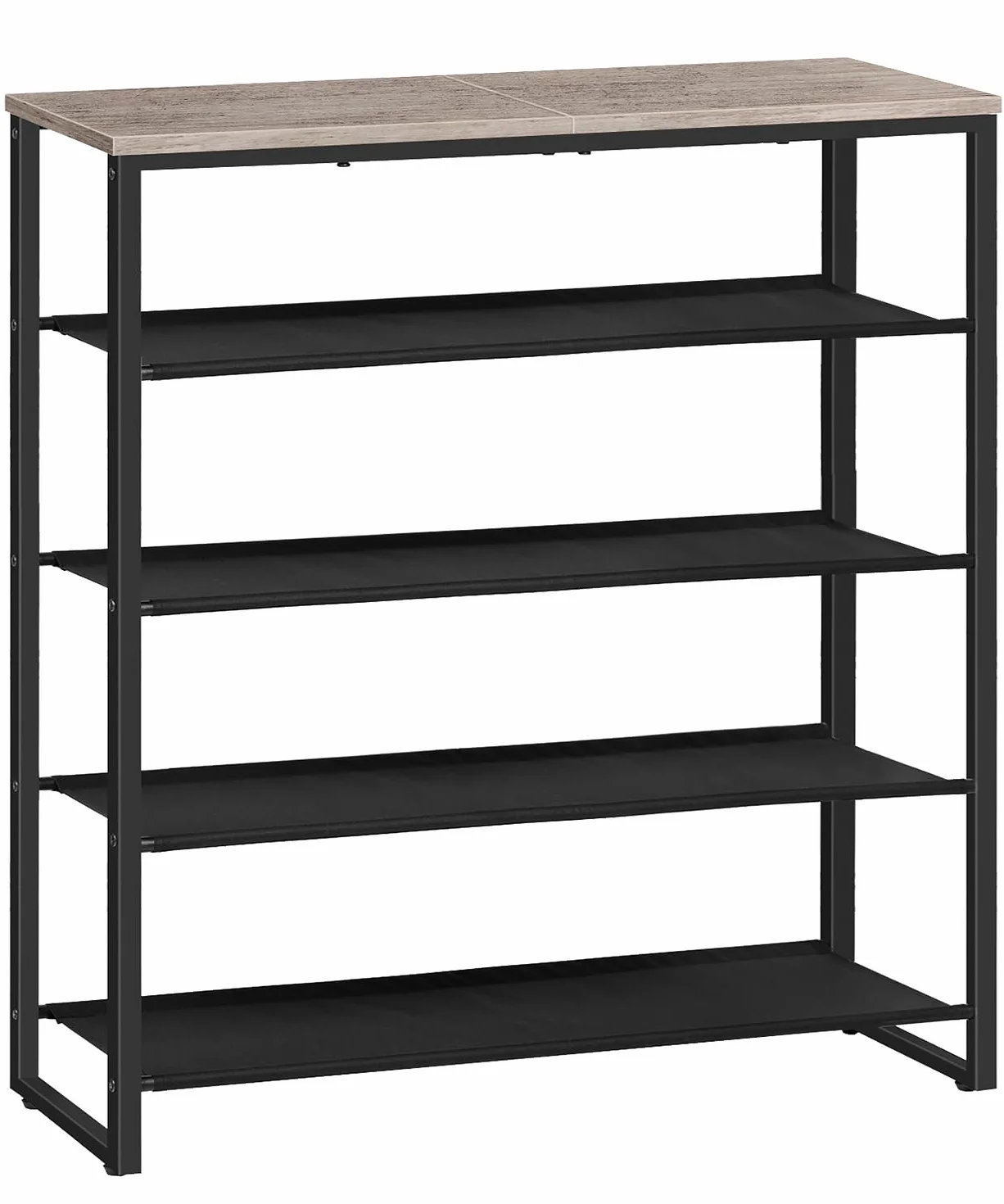 HOOBRO Scarpiera a 5 Ripiani Portascarpe Organizzatore 16-20 Paia di Scarpe 4 Ripiani in Tessuto Oxford Grigio Talpa