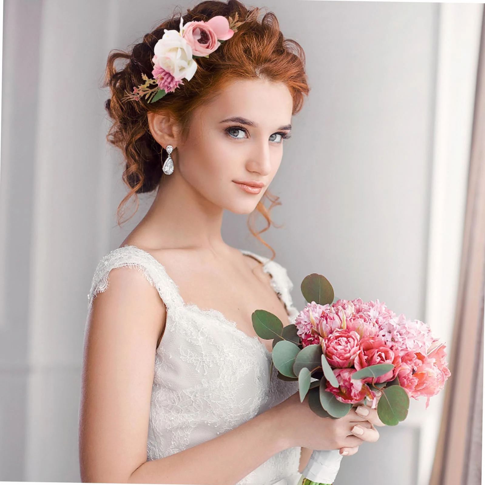 Boho Sposa Pettini Capelli Accessori Floreali Artificiali Fermagli Matrimonio