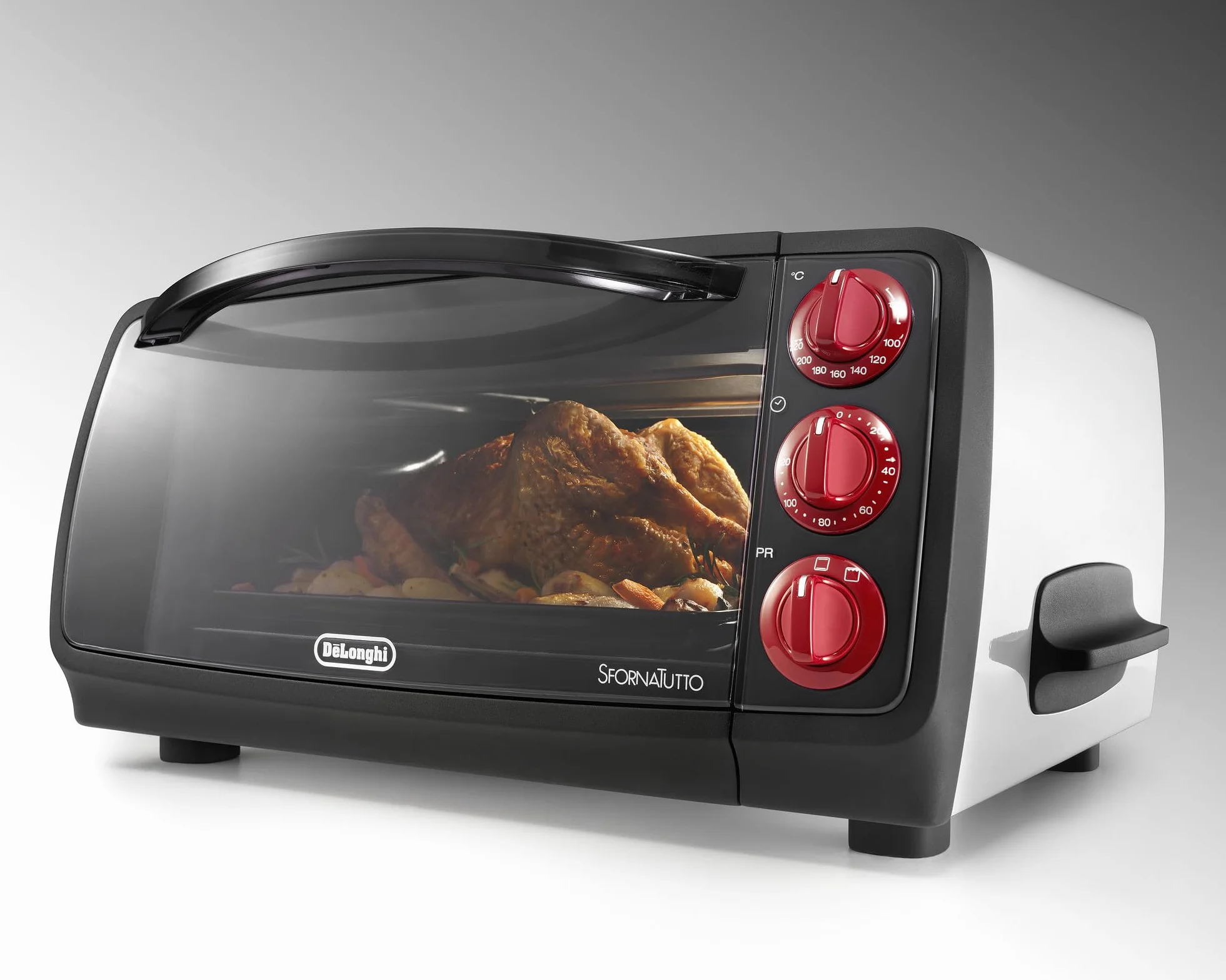 De'Longhi EO14902.W Sfornatutto Forno elettrico 14L, 5 funkcji, termostat, timer, czarno-biały 52x41x26cm