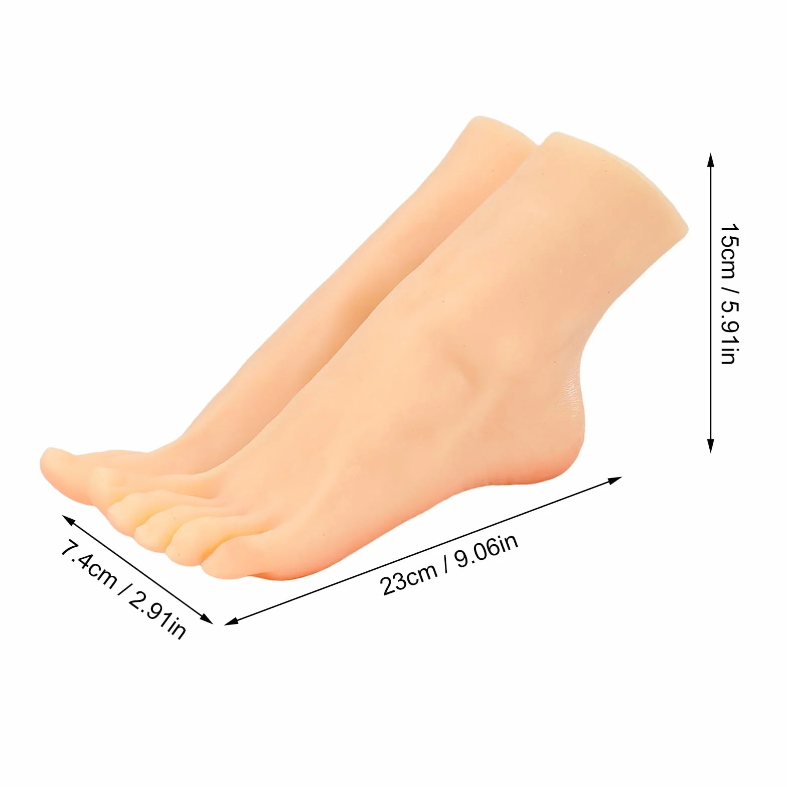 Piedini in Silicone Realistici con Osso Incorporato, Piede Finto Manichino Femminile Grandezza Naturale