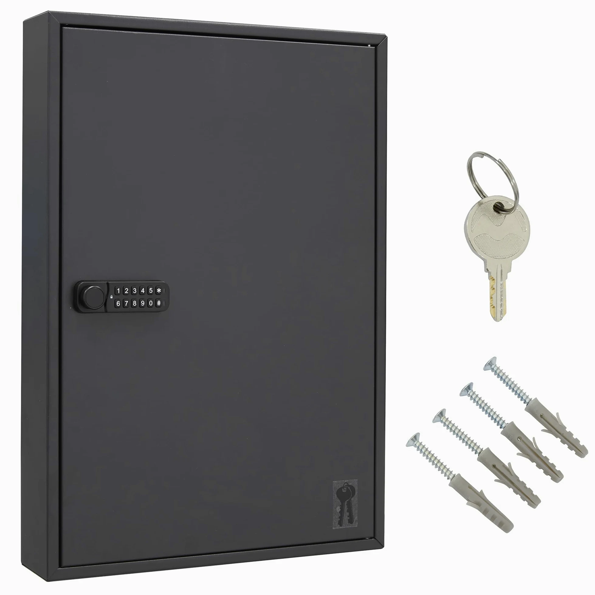 Arregui PL100EN Cassetta Portachiavi con Ganci Regolabili | Armadietto per 100 Chiavi | Cassetta di Sicurezza | Appendichiavi con Serratura Elettronica IP65 | Codici Programmabili | 55x38x8cm | nero