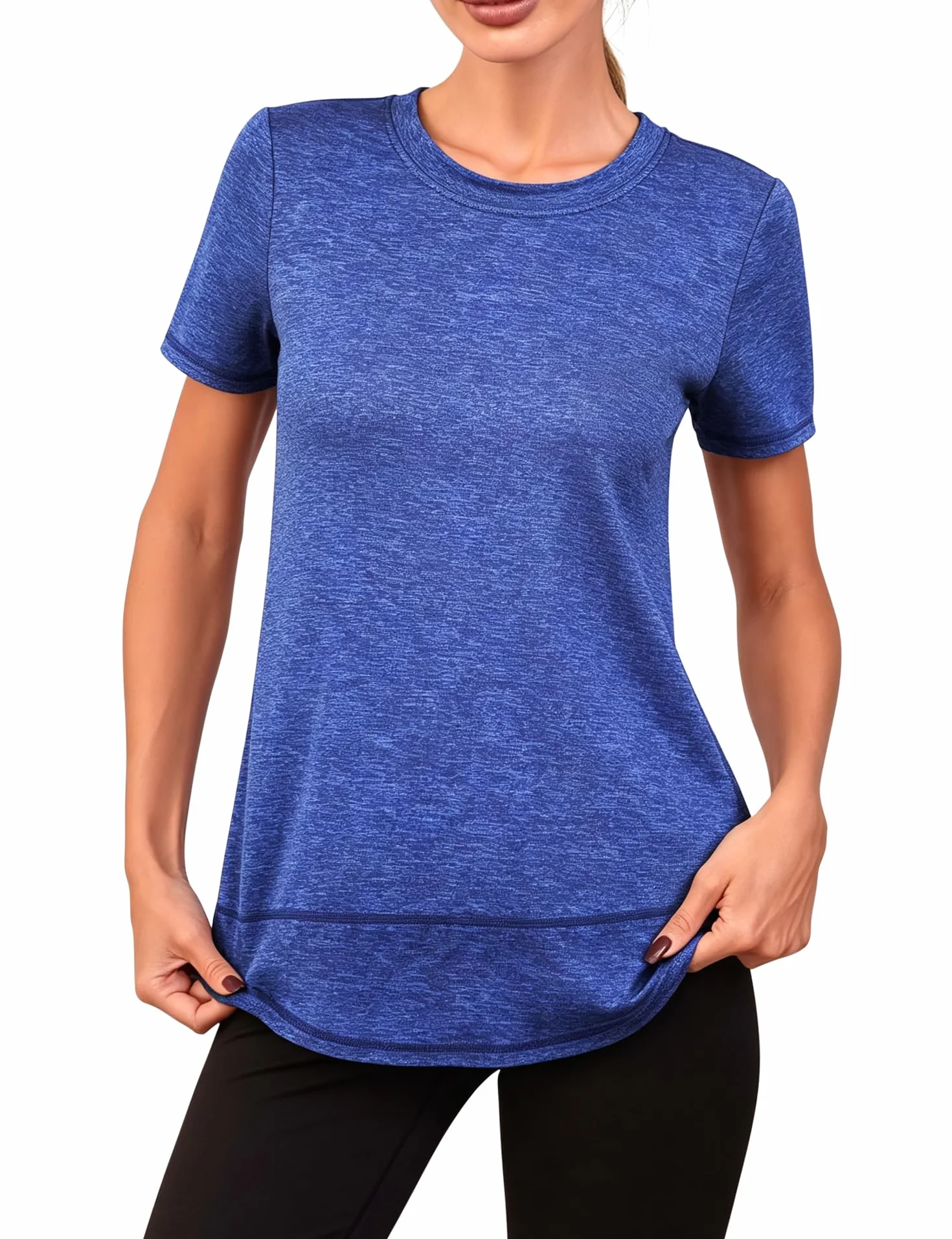 Maglietta Sportiva Donna Slim Fit Maniche Corte Palestra T-Shirt Yoga Running Fitness