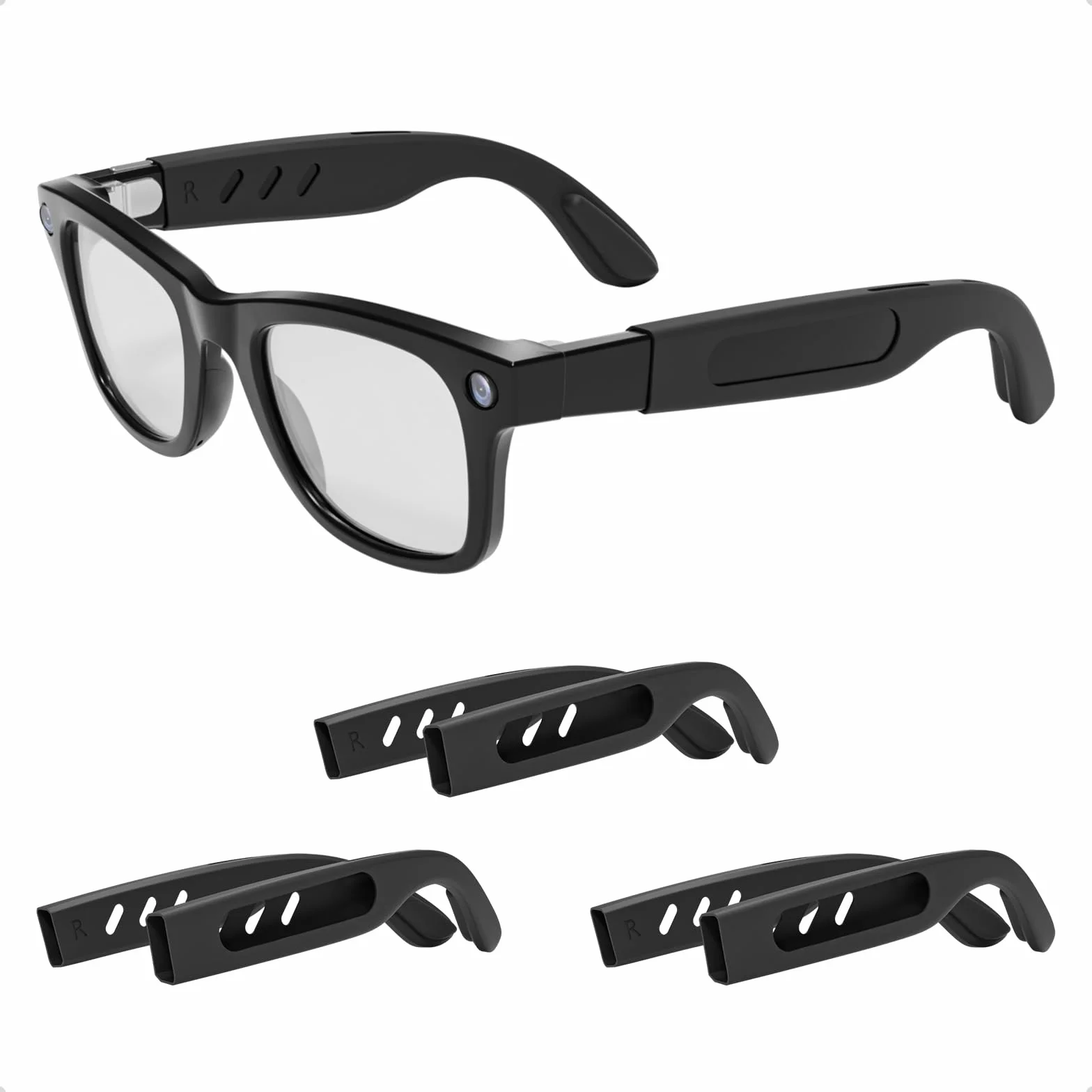 Grip w silikonie do okularów kompatybilnych z Ray-Ban Meta Smart Glasses, antypoślizgowe haczyki na uszy i uchwyty do okularów