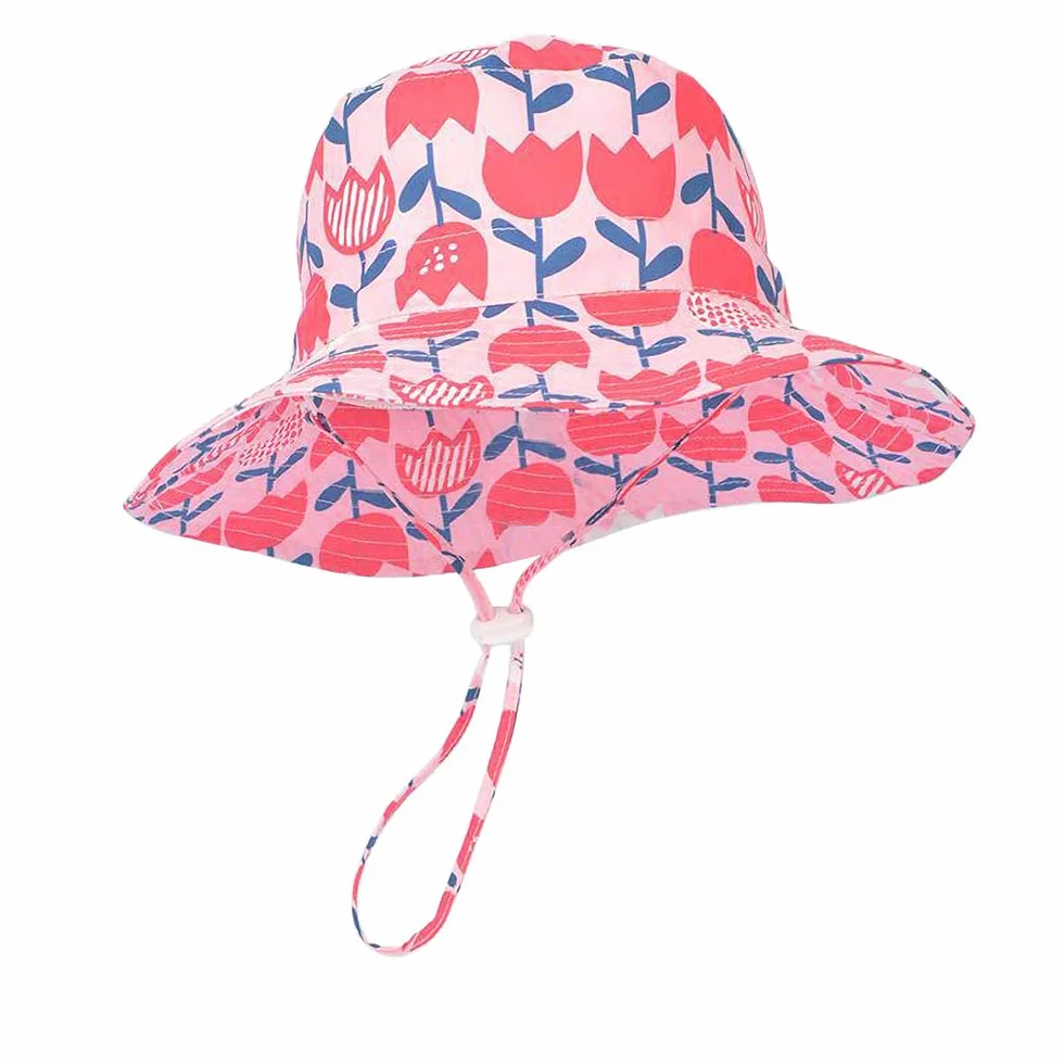 LACOFIA Cappello da Sole Bambini Protezione Solare Neonato Berretto Spiaggia Tesa Larga Cinturino Regolabile