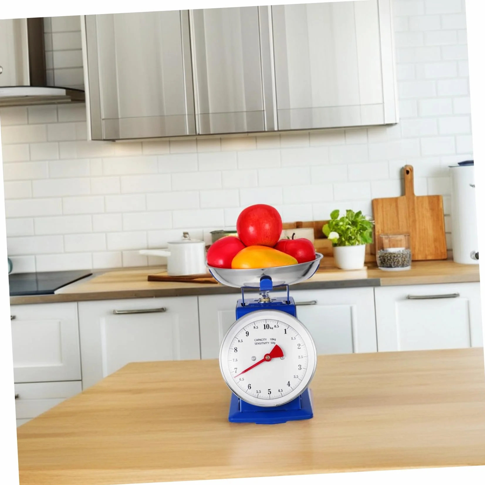 POPETPOP Bilancia Da Cucina Meccanica Per Alimenti: Bilancia Vintage in Acciaio Inossidabile Da 10 Kg Con Vassoio Staccabile Per La Cottura Al Forno E La Preparazione Dei Pasti, Display