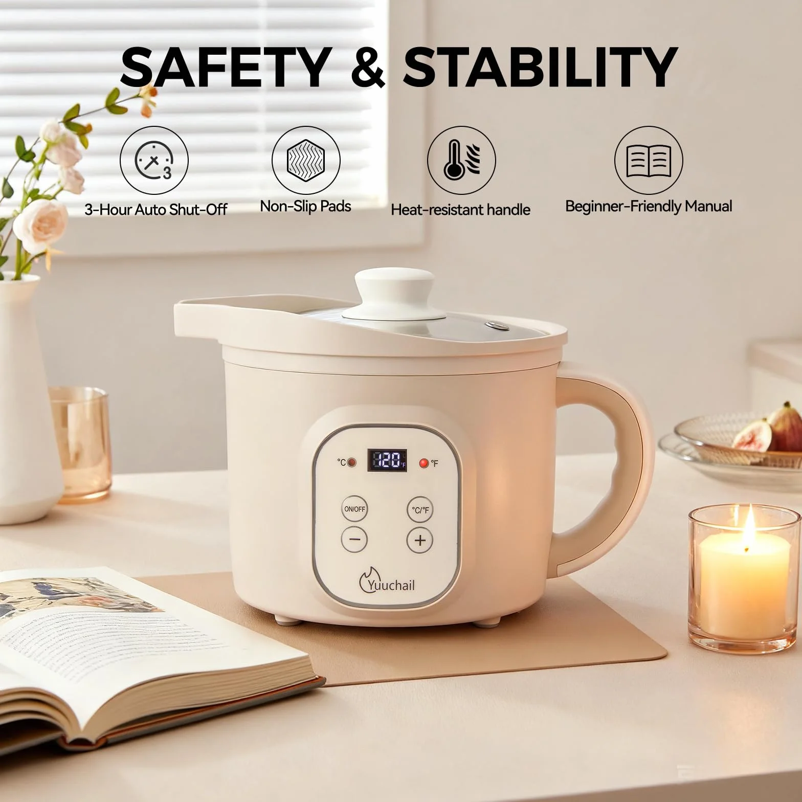 Sciogli cera elettrico da 1,5 litri con display digitale, controllo temperatura 30-150 °C, spegnimento automatico 3 ore per candele e sapone