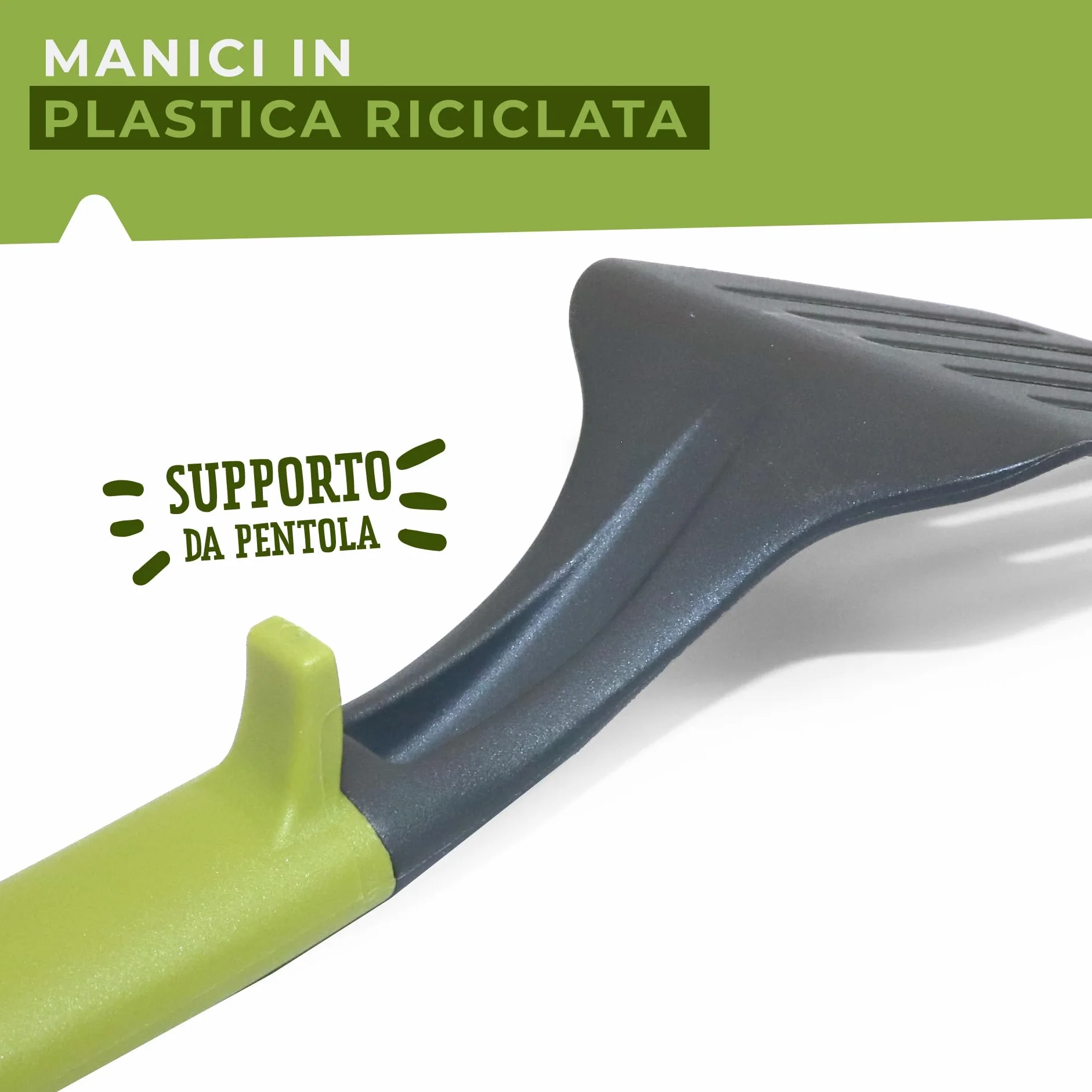Fackelmann Set Palette da cucina 2 pezzi, paletta forata e lasagne, nylon, lavabili in lavastoviglie, Linea Oliva