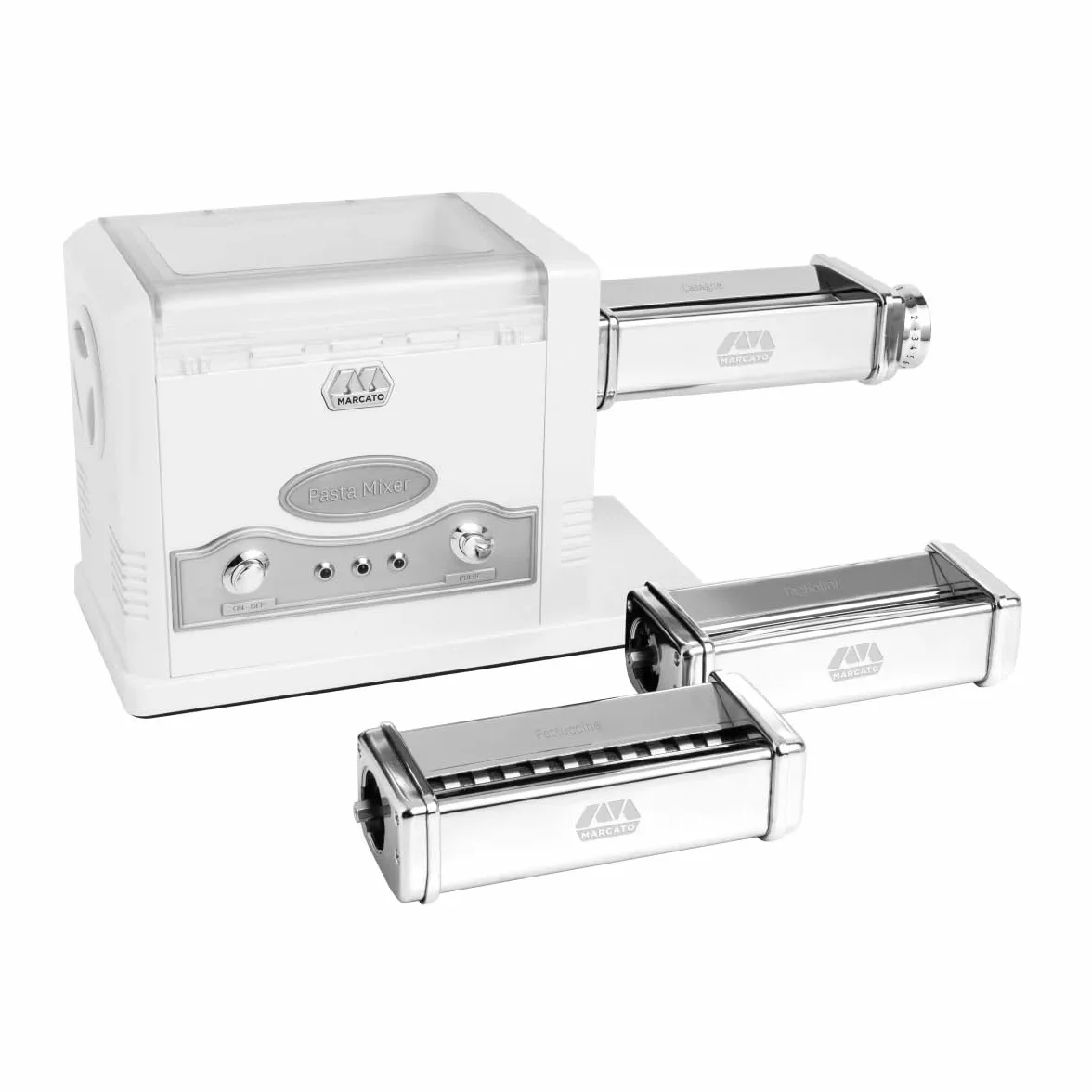 Marcato Impastatrice, Macchina per la Pasta Elettrica, Robot da Cucina, per Pizza, Pasta Fresca, Pane, Dolci, Biscotti, Compatibile con Accessori Extra, Made in Italy. Modello: Pasta Mixer er