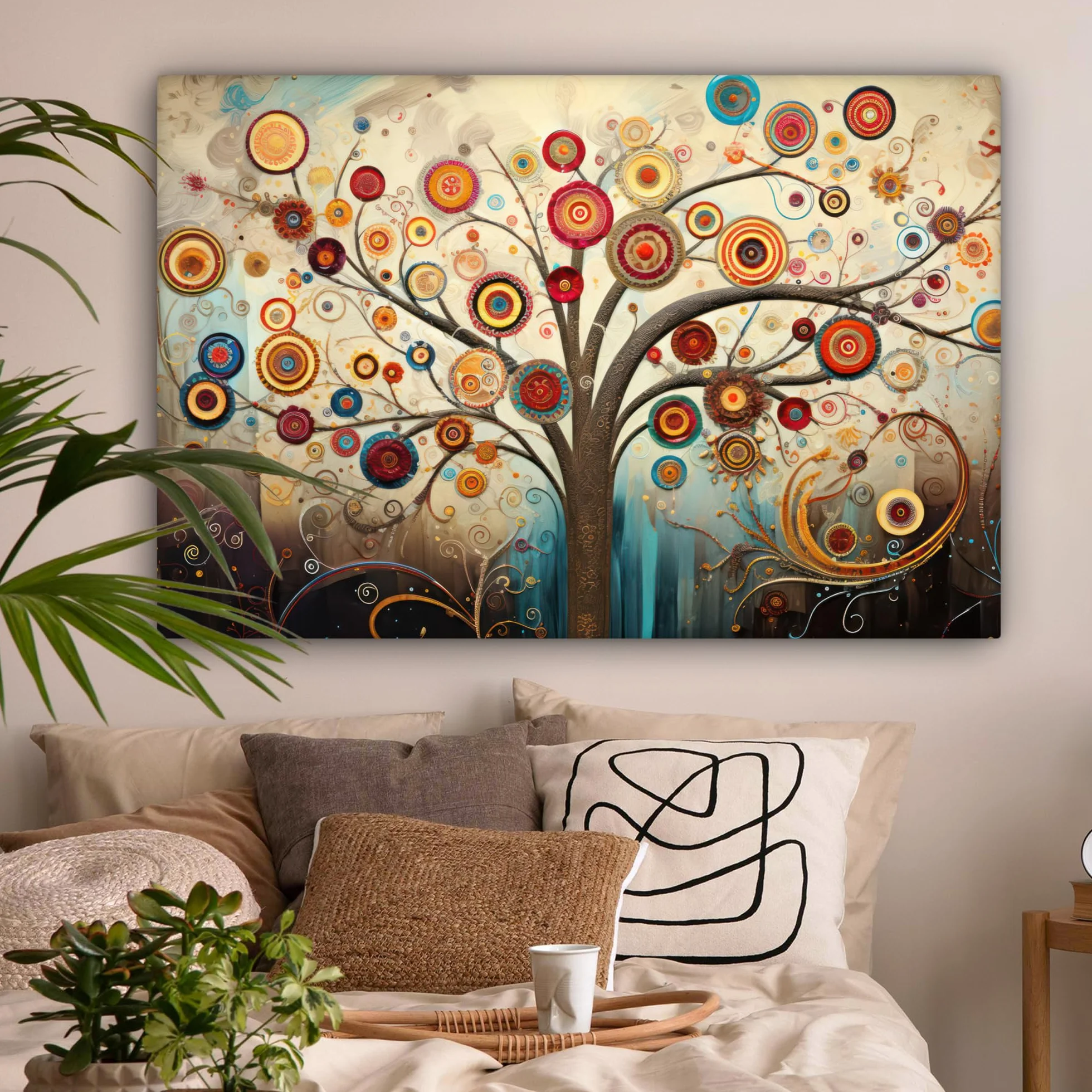 MuchoWow Quadro Albero della Vita 120x80 cm Decorazione Parete Moderna Soggiorno Camera da Letto