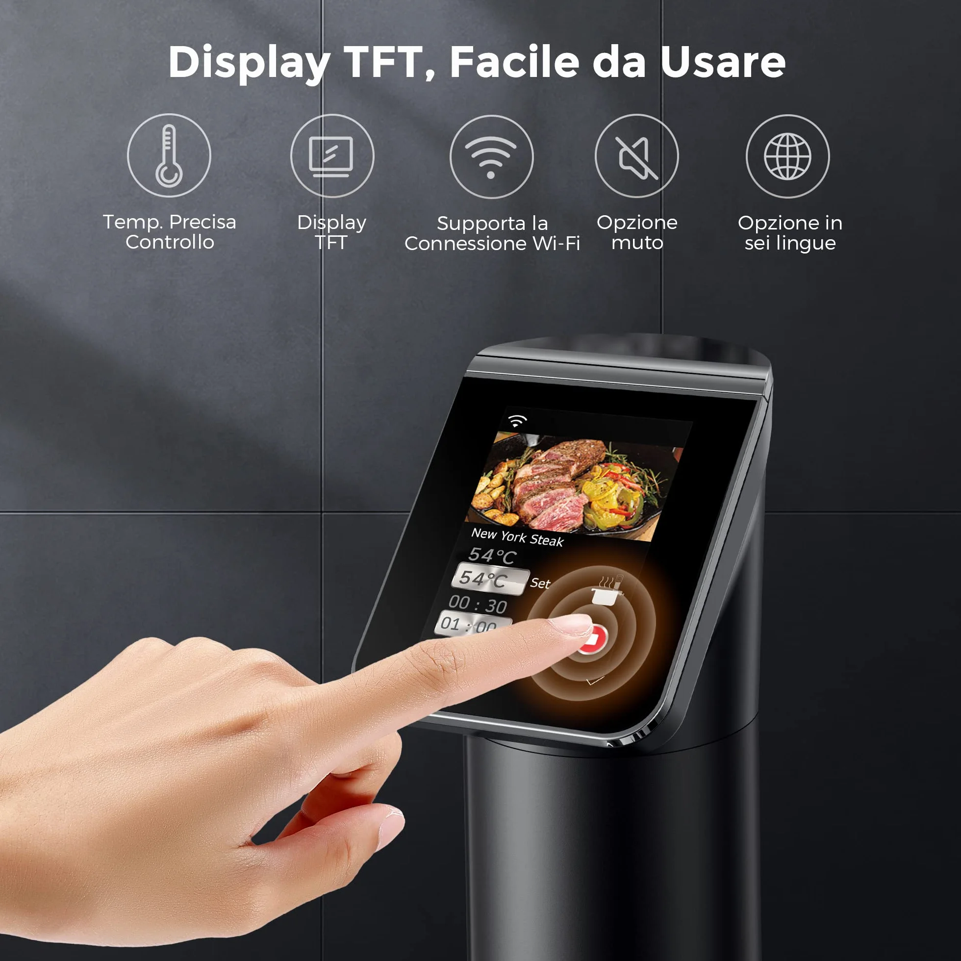 KitchenBoss G330 WLAN Sous Vide Roner 1100W IPX7 APP 40-90℃