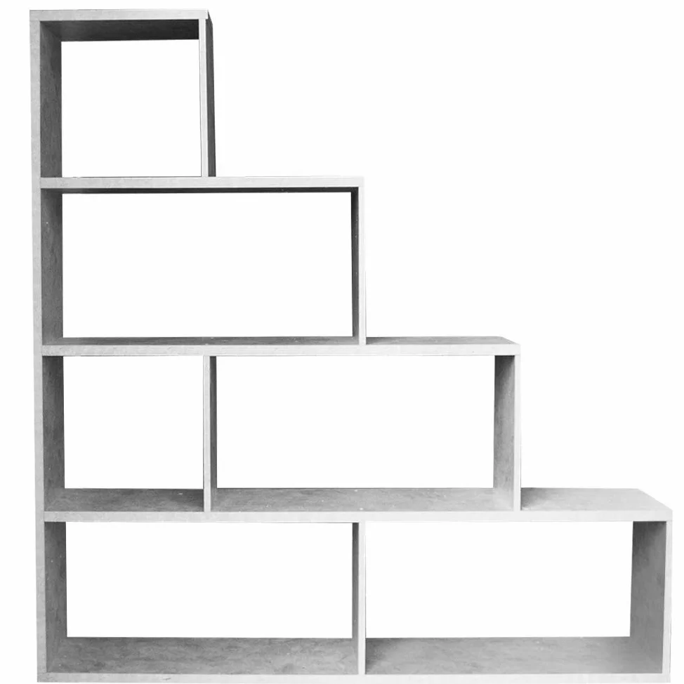 BAKAJI Libreria Scaffale A Scala Simms Legno MDF 4 Ripiani Casa Ufficio Per Riporre I tuoi Libri E Oggetti Vari (Rovere)