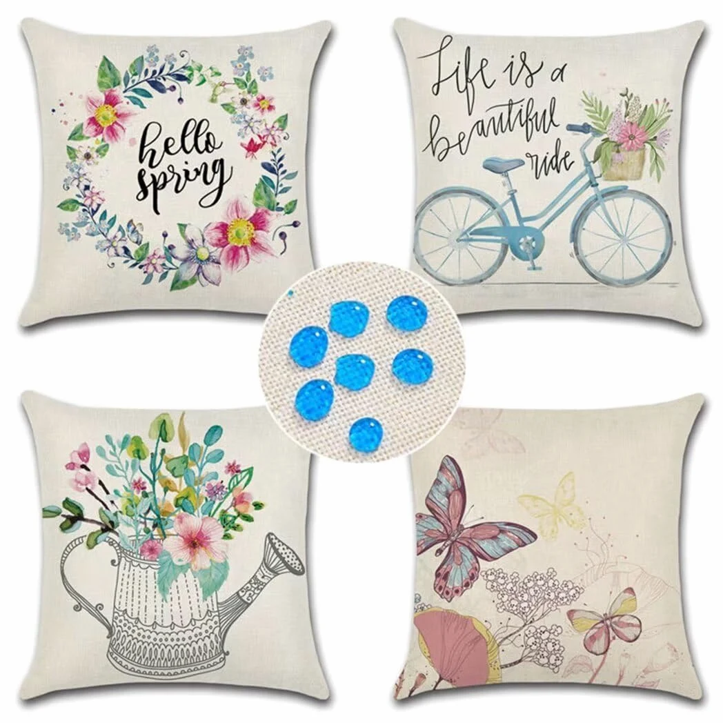 Cuscino per Divano 80x80cm/31x31in Fodere per Cuscini Impermeabili Fiore di primavera Fodera per Cuscino Decorativo Copricuscini in Lino per Divano Casa Esterni Interni Fodere Cuscino Esterno ZC-225