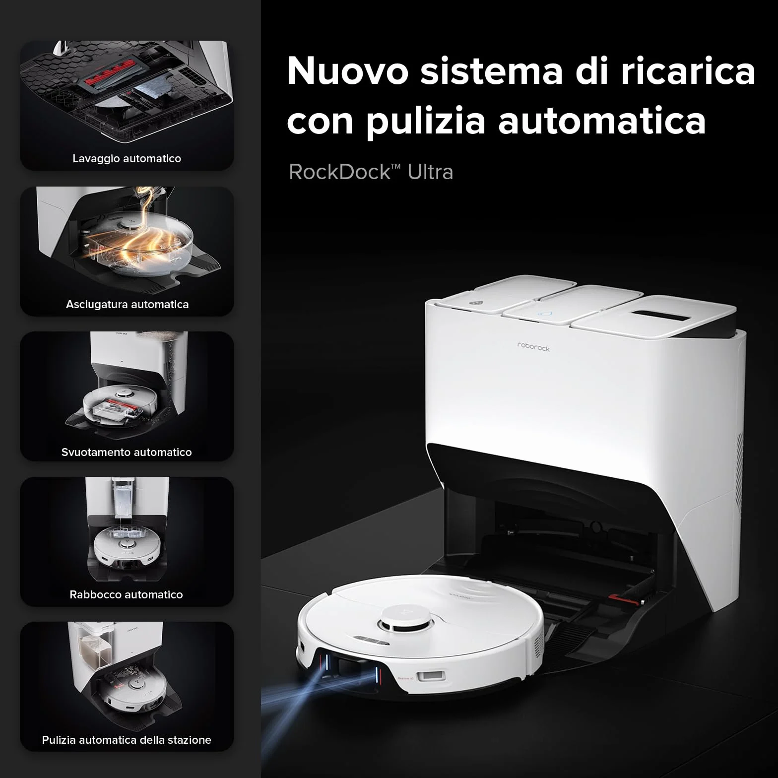 Roborock S8 Pro Ultra Robot Aspirapolvere Lavapavimenti, 6000Pa, Reattivo 3D (Ricondizionato)