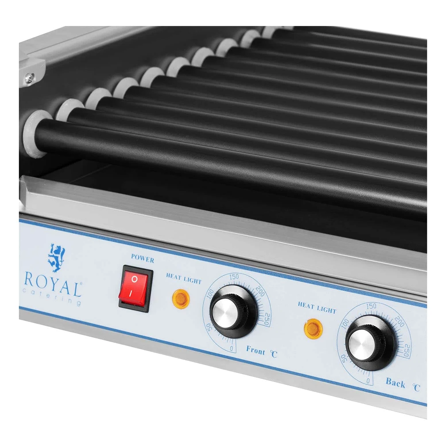 Royal Catering - RCHG-11T - Griglia a 11 rulli per wurstel - 2.200 watt