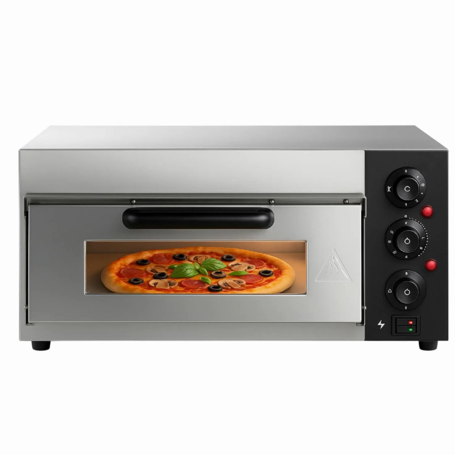 Forno per pizza elettrico compatto 40 cm Forno per pizza professionale Forno in acciaio inox Cottura precisa Forno per pizza per ristoranti Pizzerie Catering Forno Compatto e Potente Forno per Pizza