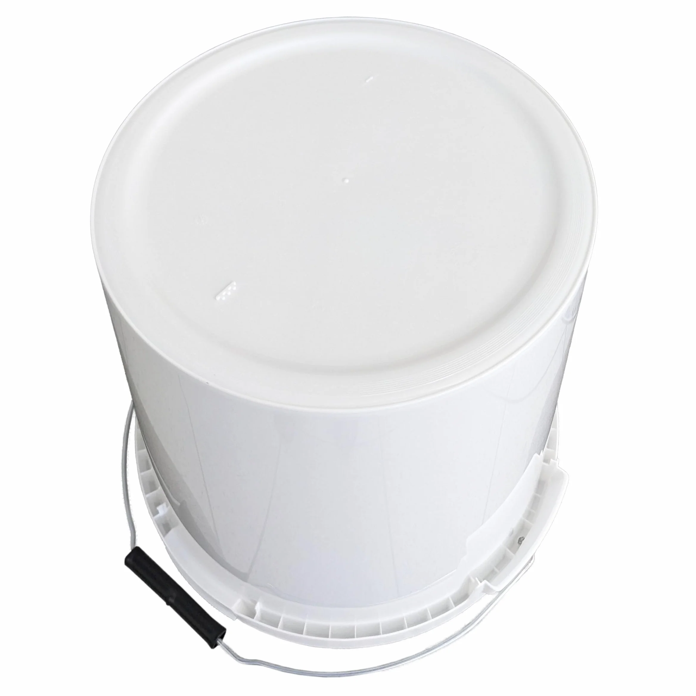 Secchio in plastica, 20 litri, bianco traffico, con coperchio