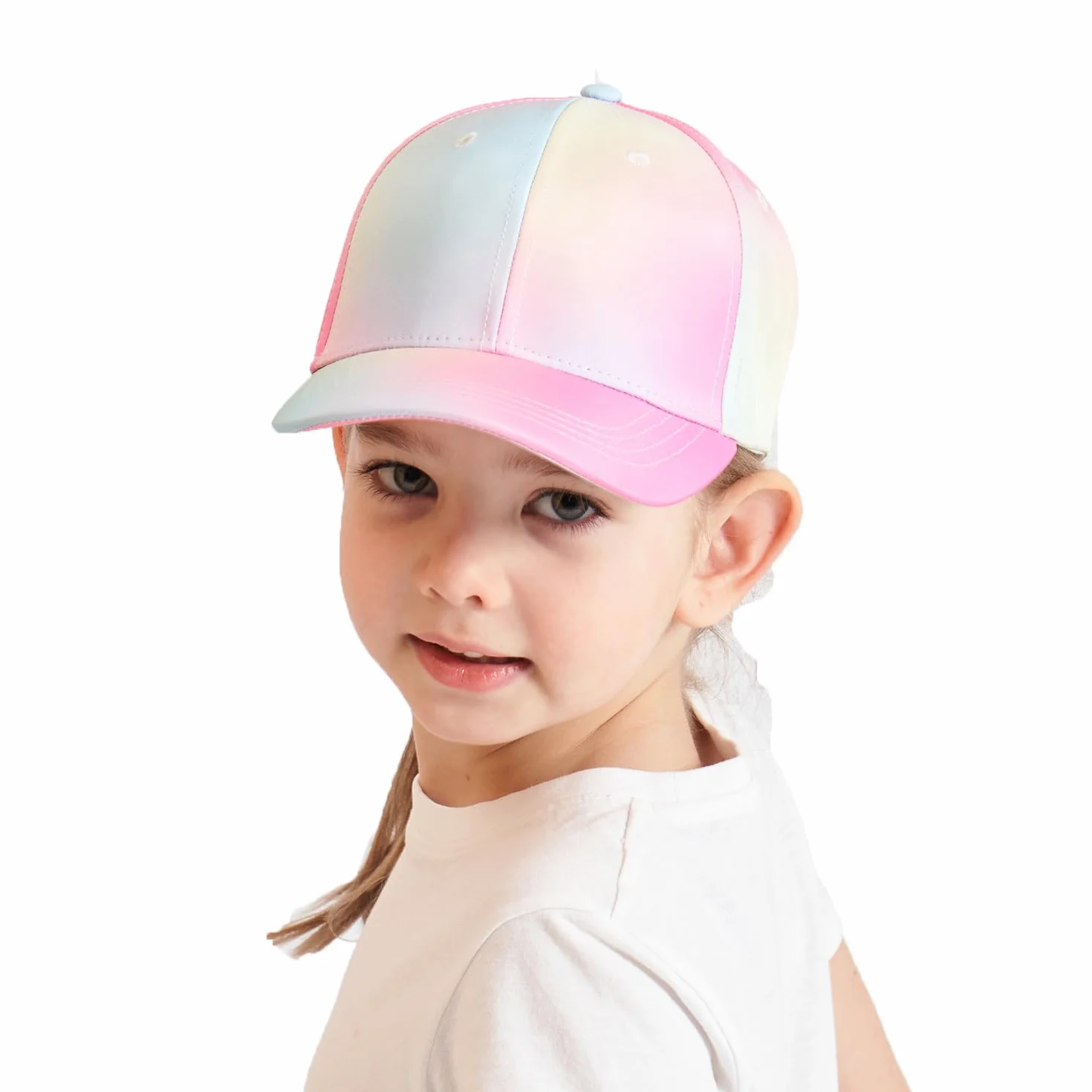 YAMEE Berretto da Baseball per Ragazze Cappellini Coda di Cavallo Estivi Traspirante Cappello Bambino Cotone Protezione UV