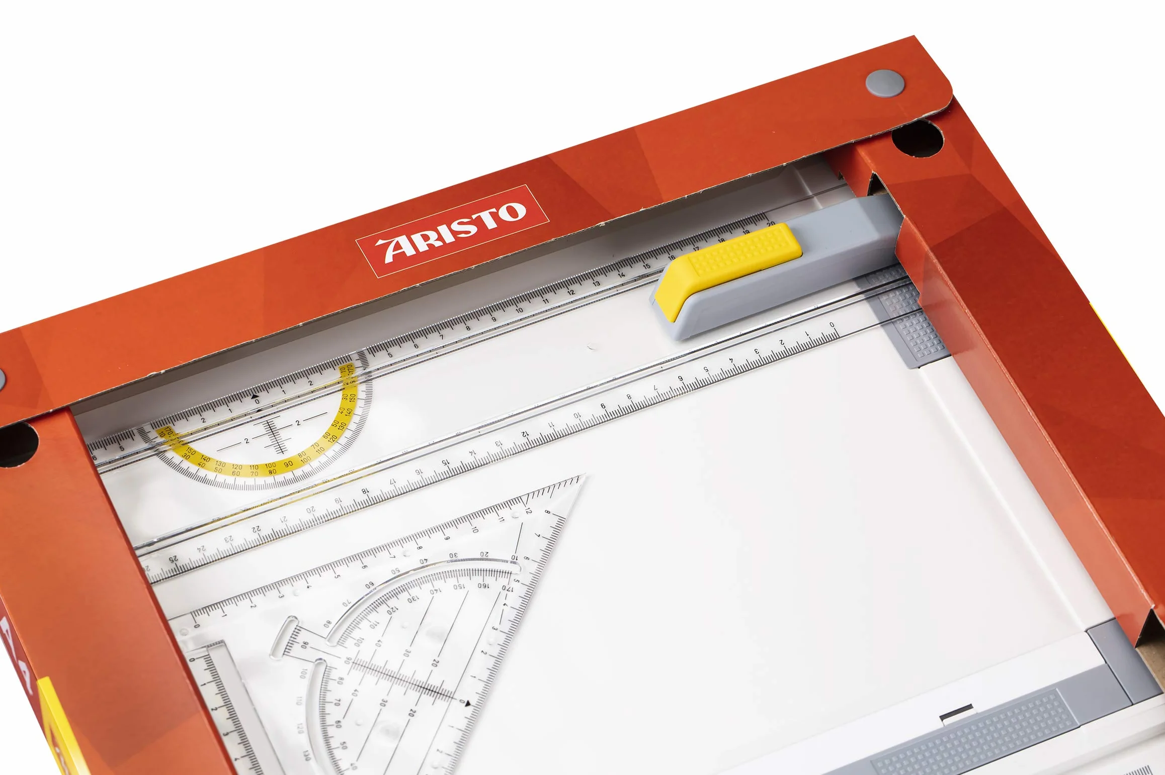 Aristo AR70442 Tavola da disegno A4 GEO plastica resistente agli urti triangolo a scatto rapido AR7090 Bianco