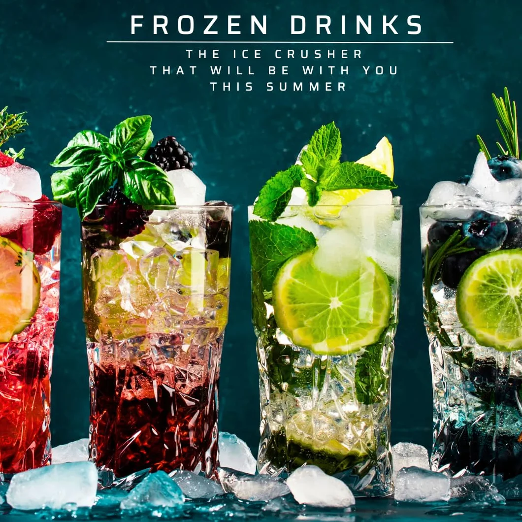 Tritaghiaccio Elettrico Frozen Drinks Lama Acciaio Inox Capacità 1.1L 30W