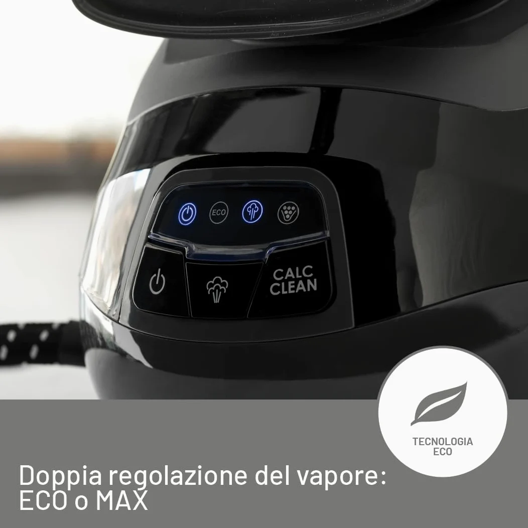 Imetec Energy Vapor, Ferro da Stiro con Generatore di Vapore, 6.5 BAR Pump, Colpo Vapore 400 g, 2400 W, Piastra Fluid Ceramic, Bloccaferro, Autospegnimento, Dispositivo di Pulizia, Tecnologia ECO