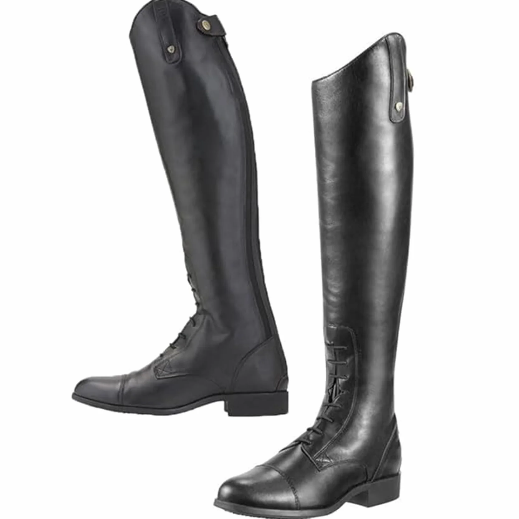 Stivali da Equitazione in Pelle PU con Lacci Donna Uomo Lunghi Principianti