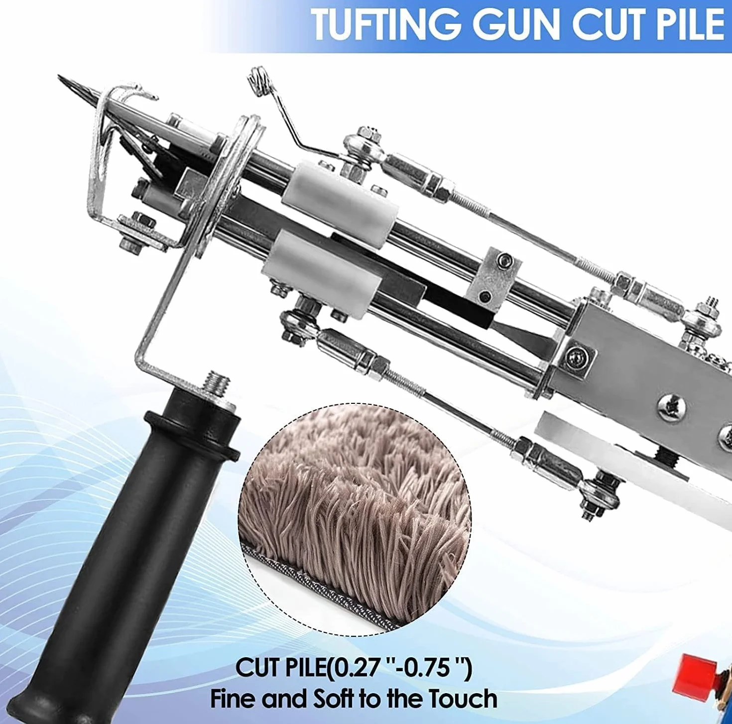 Pistola Tufting,5-40 Steps/S Tufting Gun Pistola elettrica a spruzzo 7-21 mm Regolabile Macchina per maglieria Tappeti per Natale Artigianato Tappeto Abbigliamento