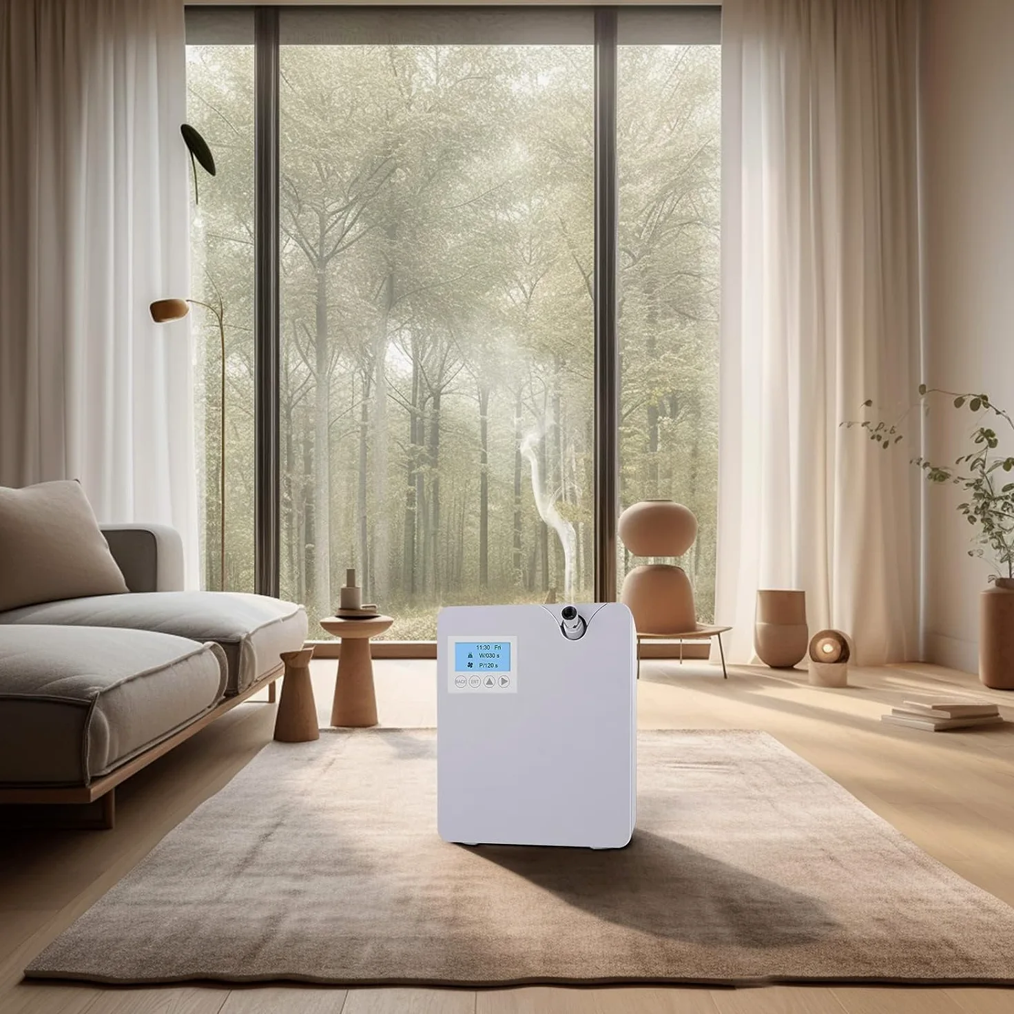 Cavir Diffusore di oli Essenziali, 300 mL Tecnologia di Nebulizzazione Senza Acqua, copertura di 2000 piedi quadrati, compatibile con sistemi HVAC