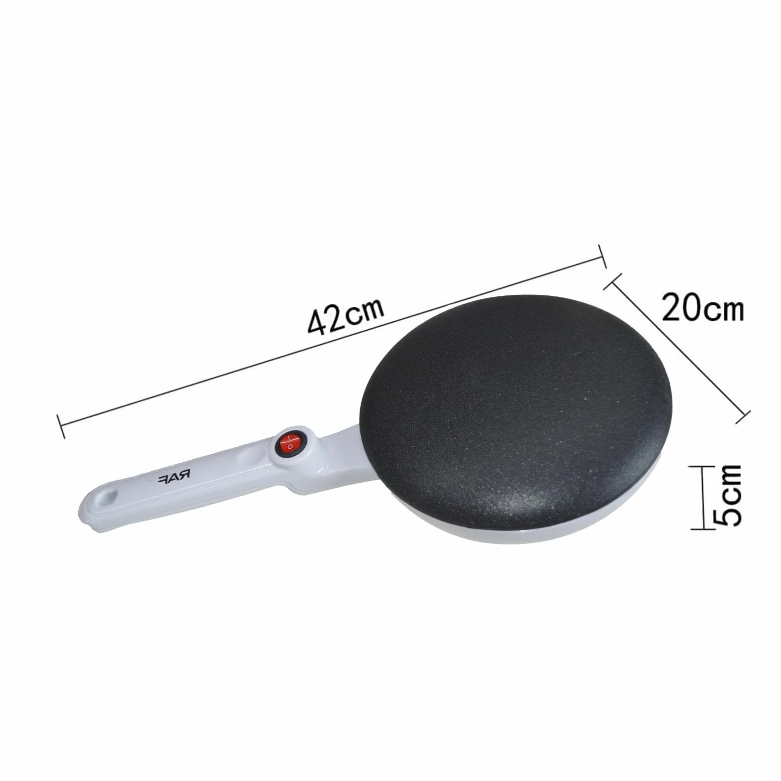 Crepiera Elettrica 650W con Manico, Regolazione Automatica Temperatura, Antiaderente Teflon Rosso