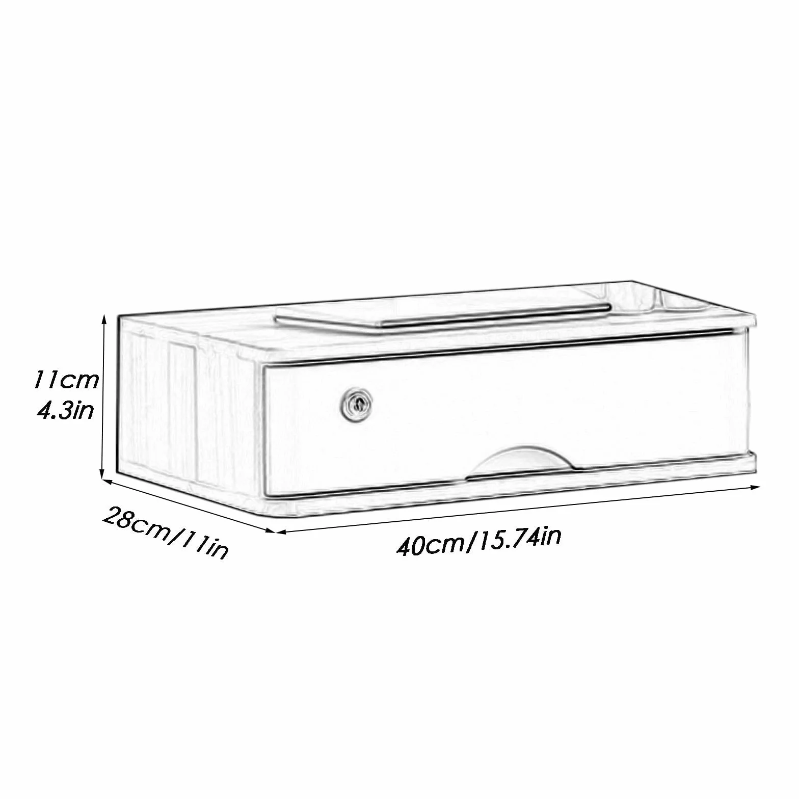 Organizer da scrivania in legno con cassetti bloccabili, per ricevute A4 e forniture per ufficio, per scrivania, schedario piatto con divisori per cassetti
