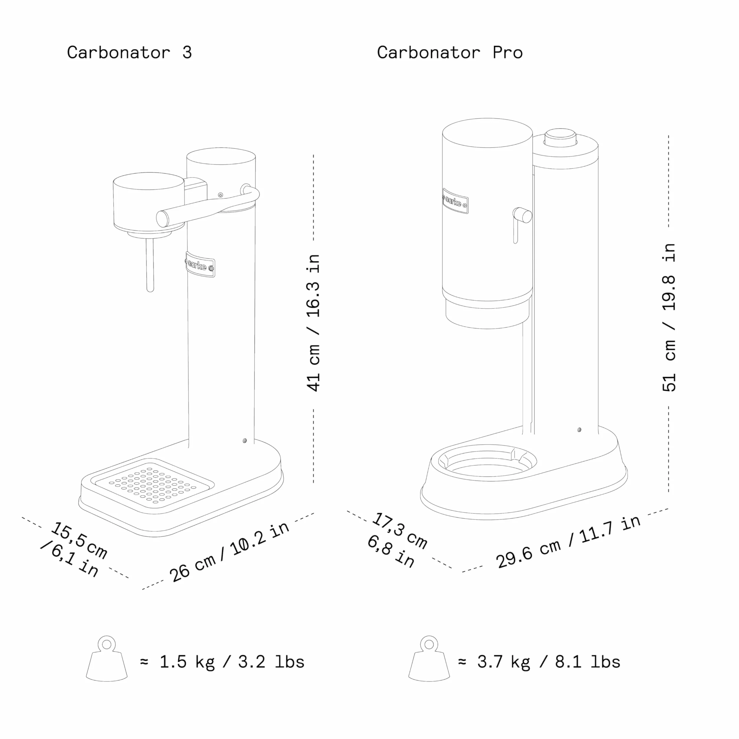 Aarke Carbonator Pro, Gasatore d’acqua con Bottiglia di Vetro, Finitura Acciaio